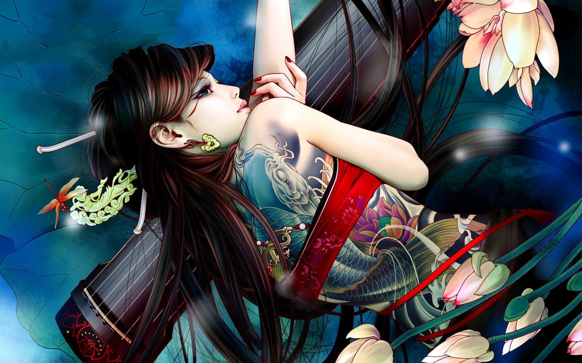 Anime Girl Tattoo Wallpaper
