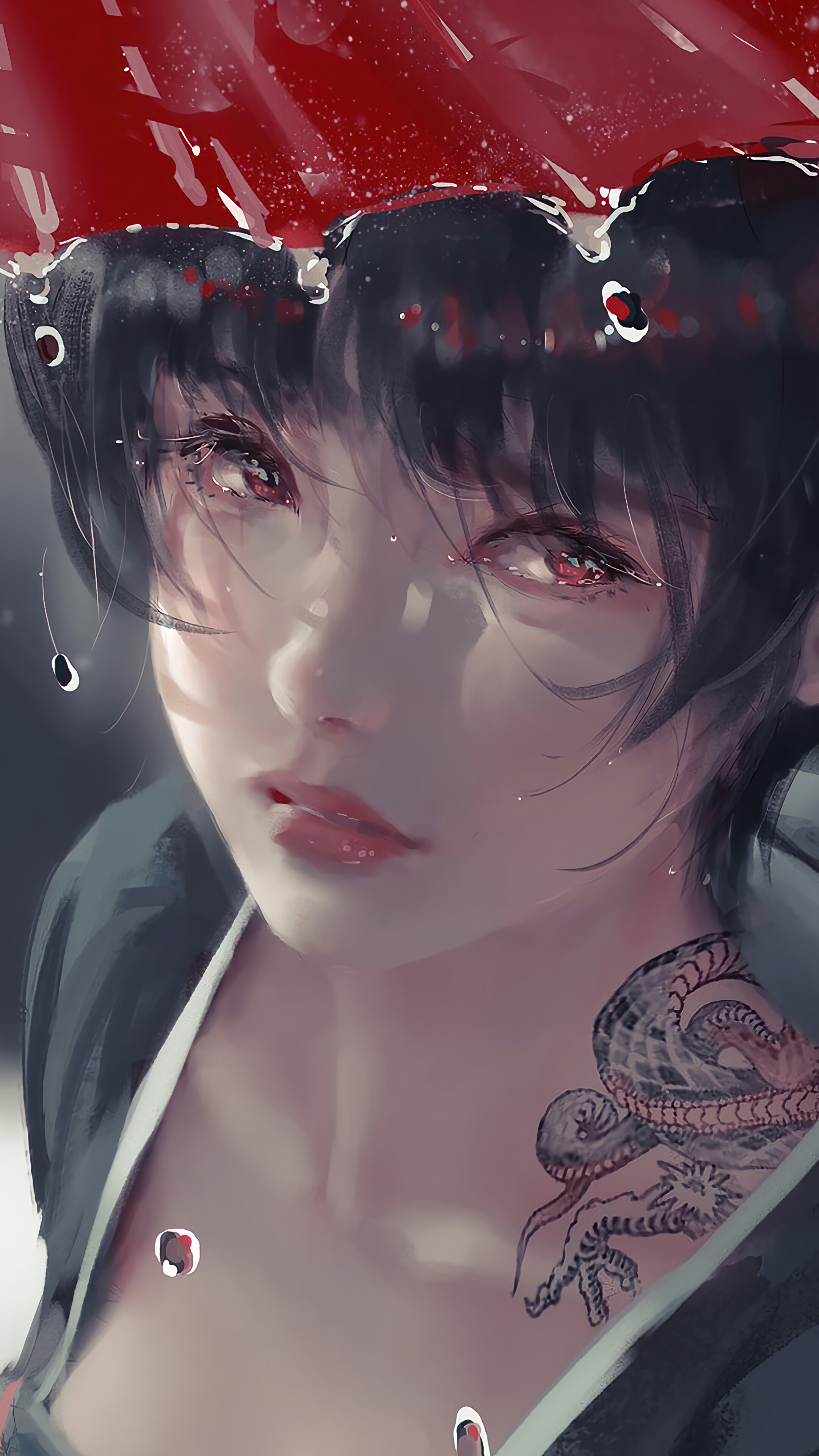 Tattoo, Girl, Raining, Umbrella, Fantasy, 4K phone HD Wallpaper, Image, Background, Photo and Picture. Mocah HD Wallpaper
