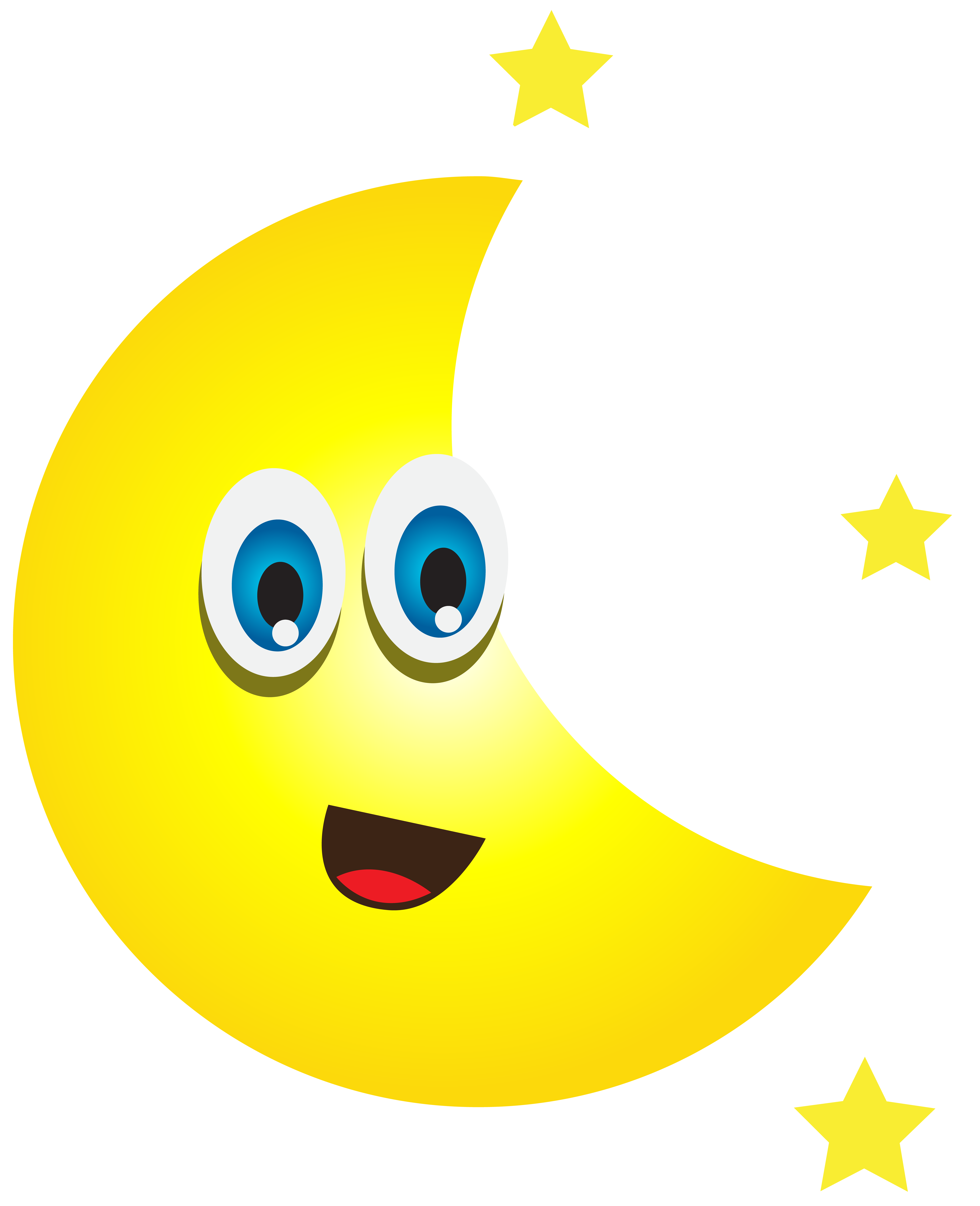 Cartoon Moon with Stars PNG Clip Art Image​-Quality Free Image and Transparent PNG Clipart