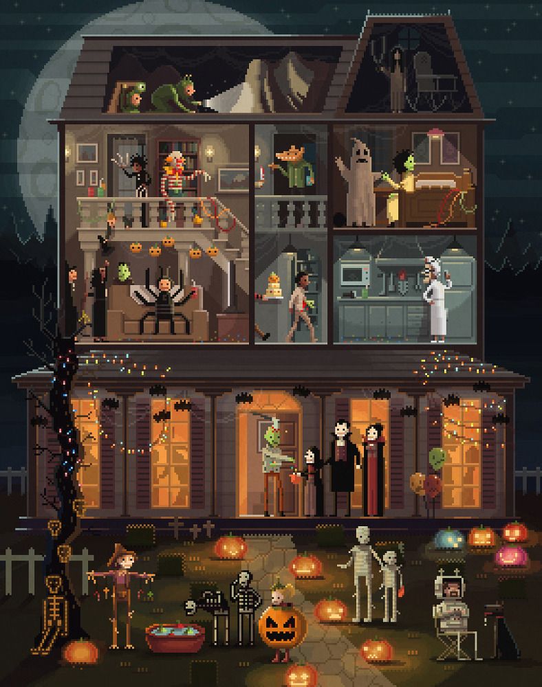 Octavi Navarro. Pixel art, Halloween art, Art