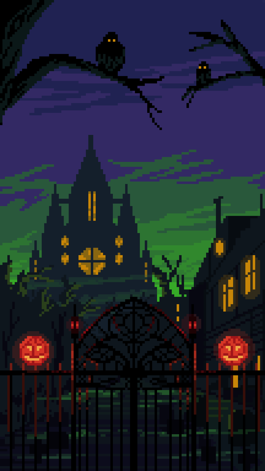 OC Halloween scene (Pixel Dailies): PixelArt