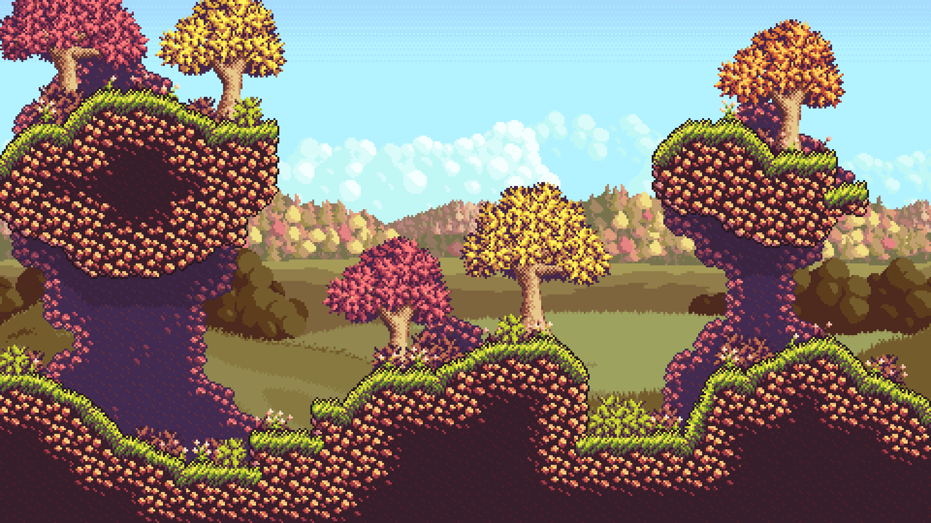 Super Pixel Meadow Fall / Halloween Update! Pixel Meadow Tileset