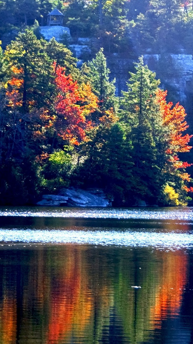 Autumn Lake Wallpaper iPhone