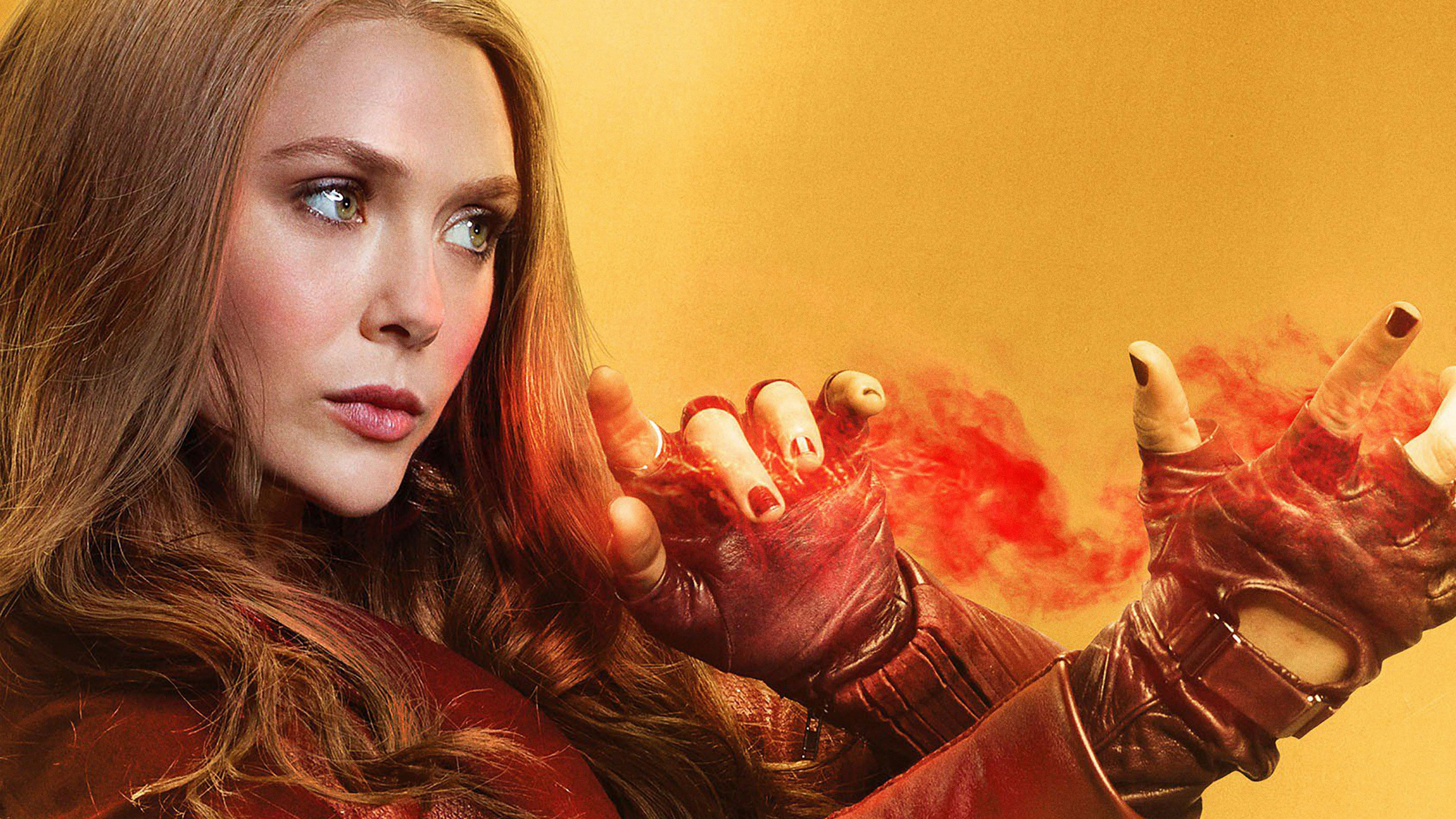 Elizabeth Olsen, Wanda Maximoff, Marvel Comics, 4K, Avengers: Infinity War, Scarlet Witch