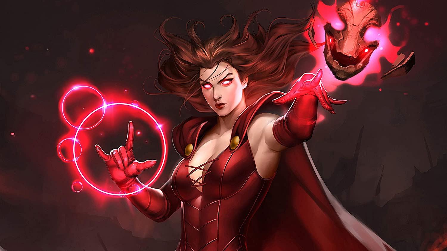 Marvel Universe Caracter Wallpaper, Scarlet Witch Wall Decoration, Comics Artwork, Handmade Products
