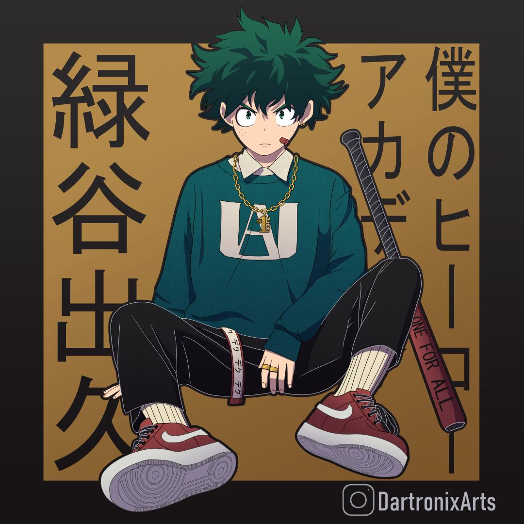 OC My streetwear take on Izuku Midoriya.: BokuNoHeroAcademia