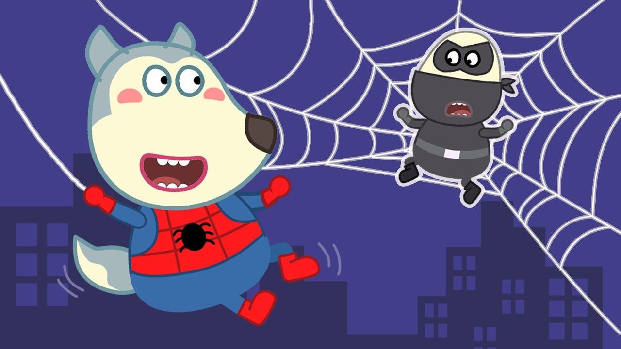 WOLFOO SPIDERMAN HUNTS THIEF. Cartoon for kids. Spiderman funny, Cartoon kids, Cartoon