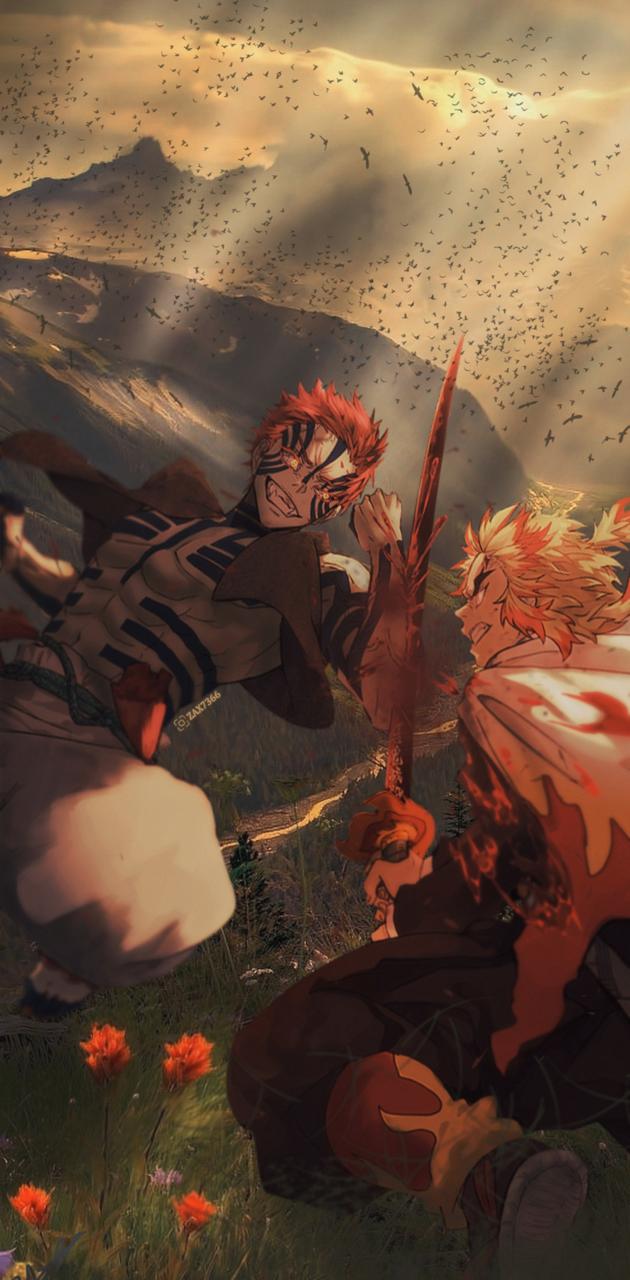 Akaza Vs Rengoku Wallpapers Wallpaper Cave