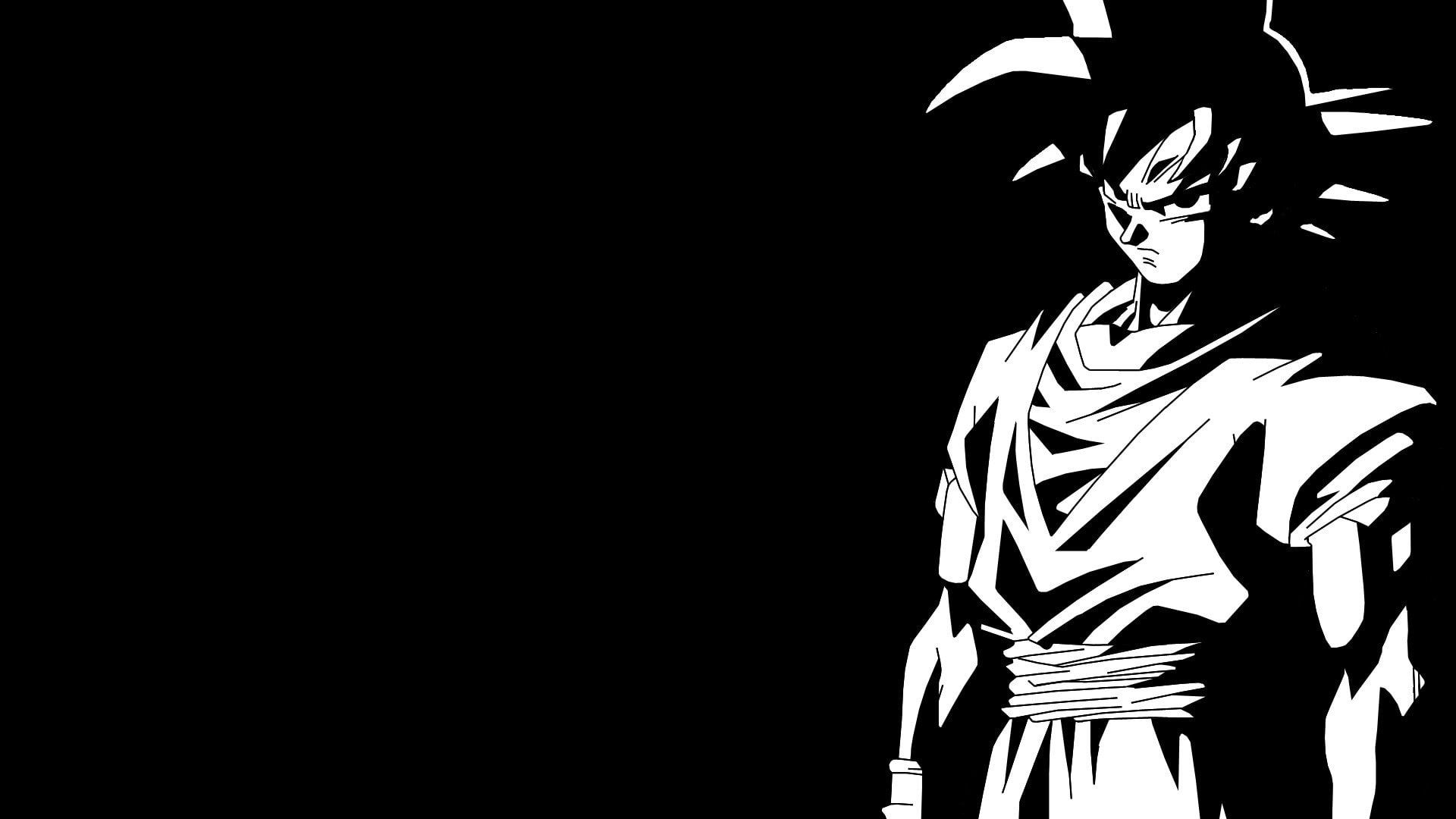Black and White Goku Wallpaper Free Black and White Goku Background