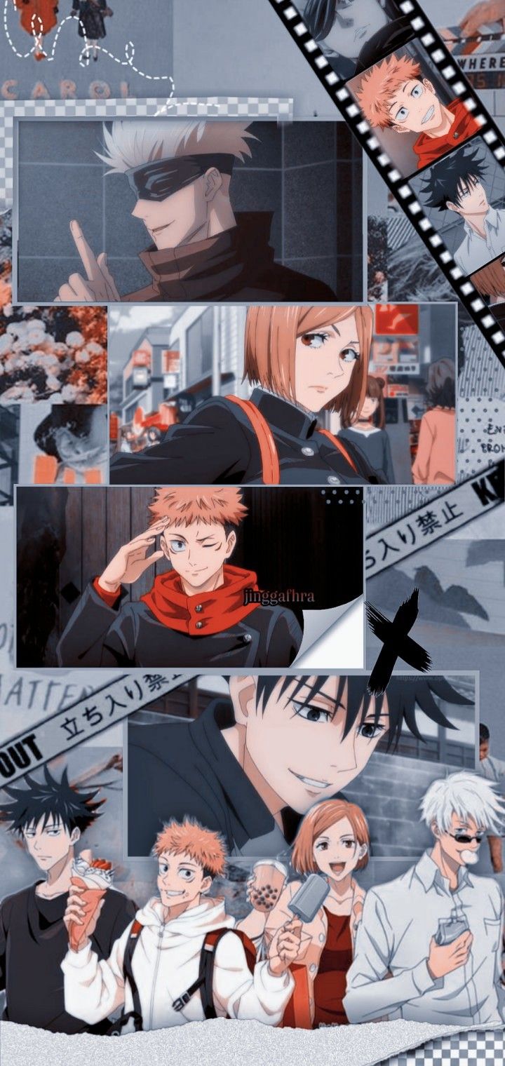 Jujutsu kaisen lockscreen #gojo #itadoriyuuji #fushiguromegumi #kugisakinobara. Personagens de anime, Otaku anime, Animes wallpaper