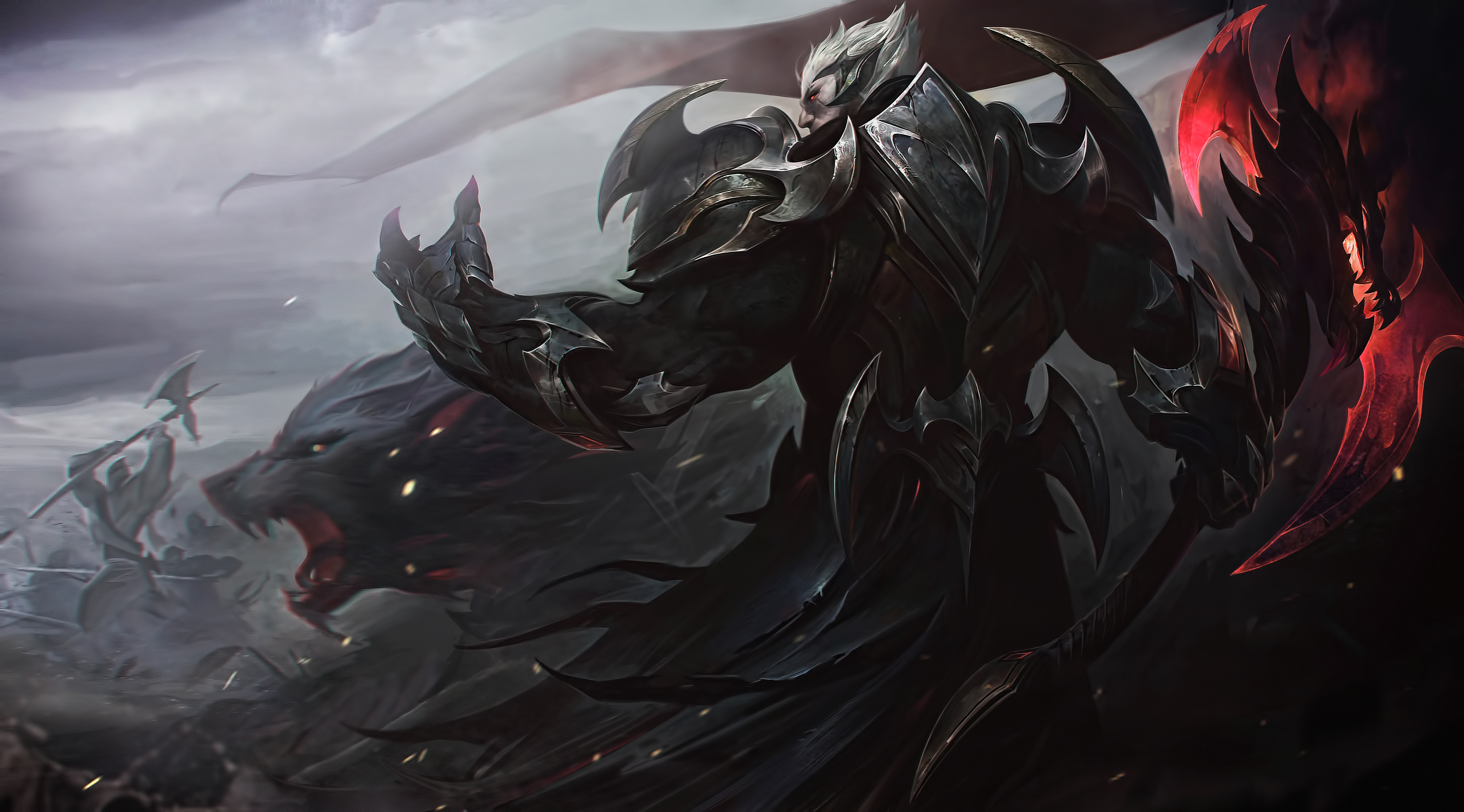 Wallpaper, League of Legends, Darius, digital art, Noxus, VS 2018 Event 4096x2273