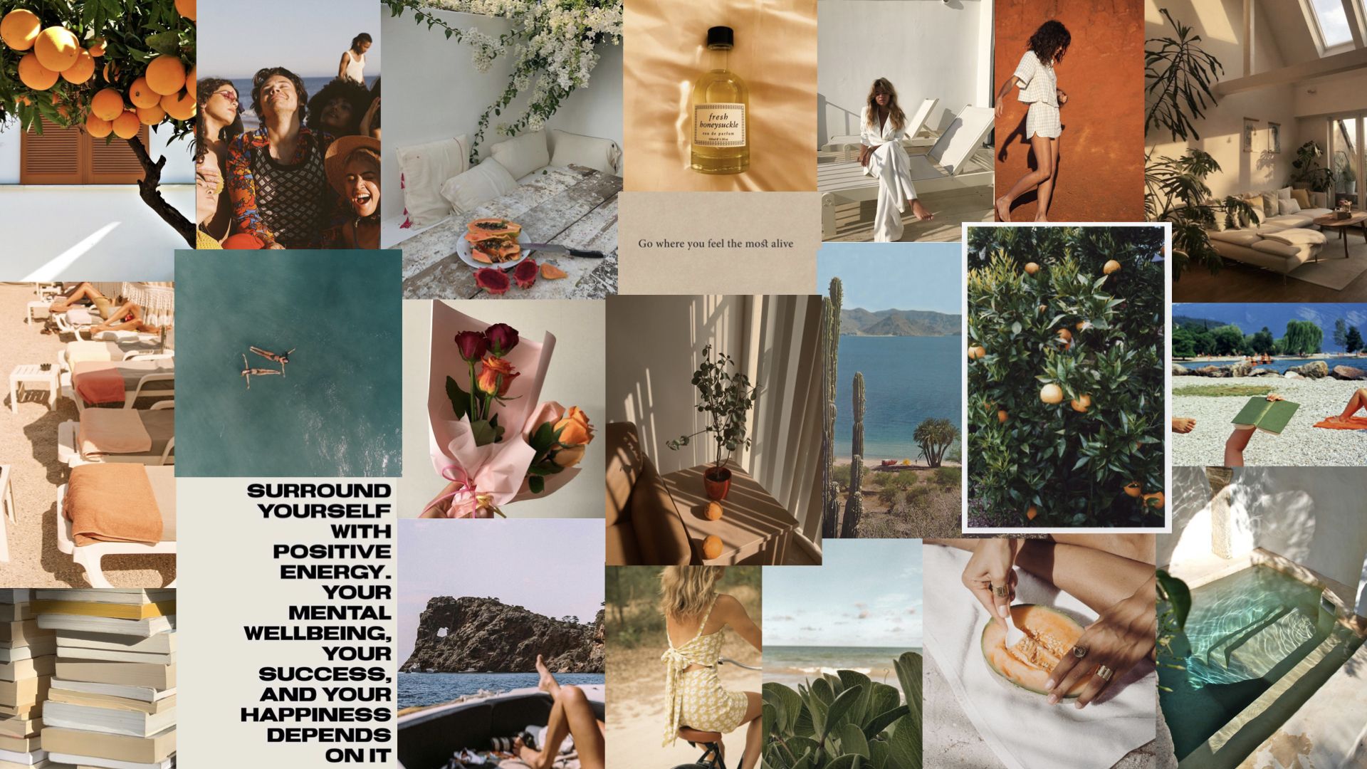 july summer 2020 style inspiration mood board desktop wallpaper collage. Aesthetic desktop wallpaper, Desktop wallpaper art, Aesthetic iphone wallpaper