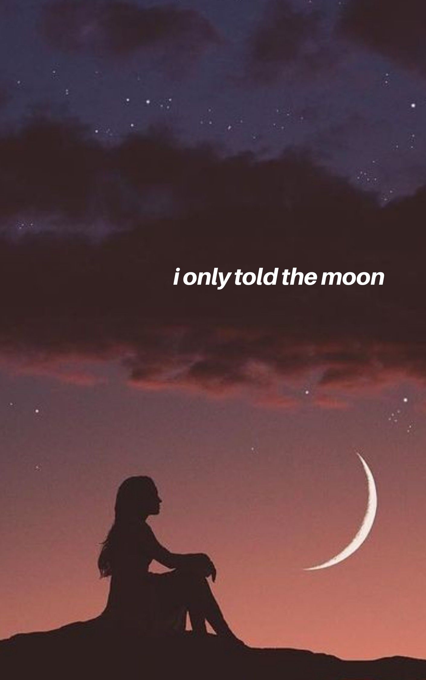 I only told the moon by Camila Cabello lyric wallpaper. Moon and stars wallpaper, Moon and star quotes, Moon quotes