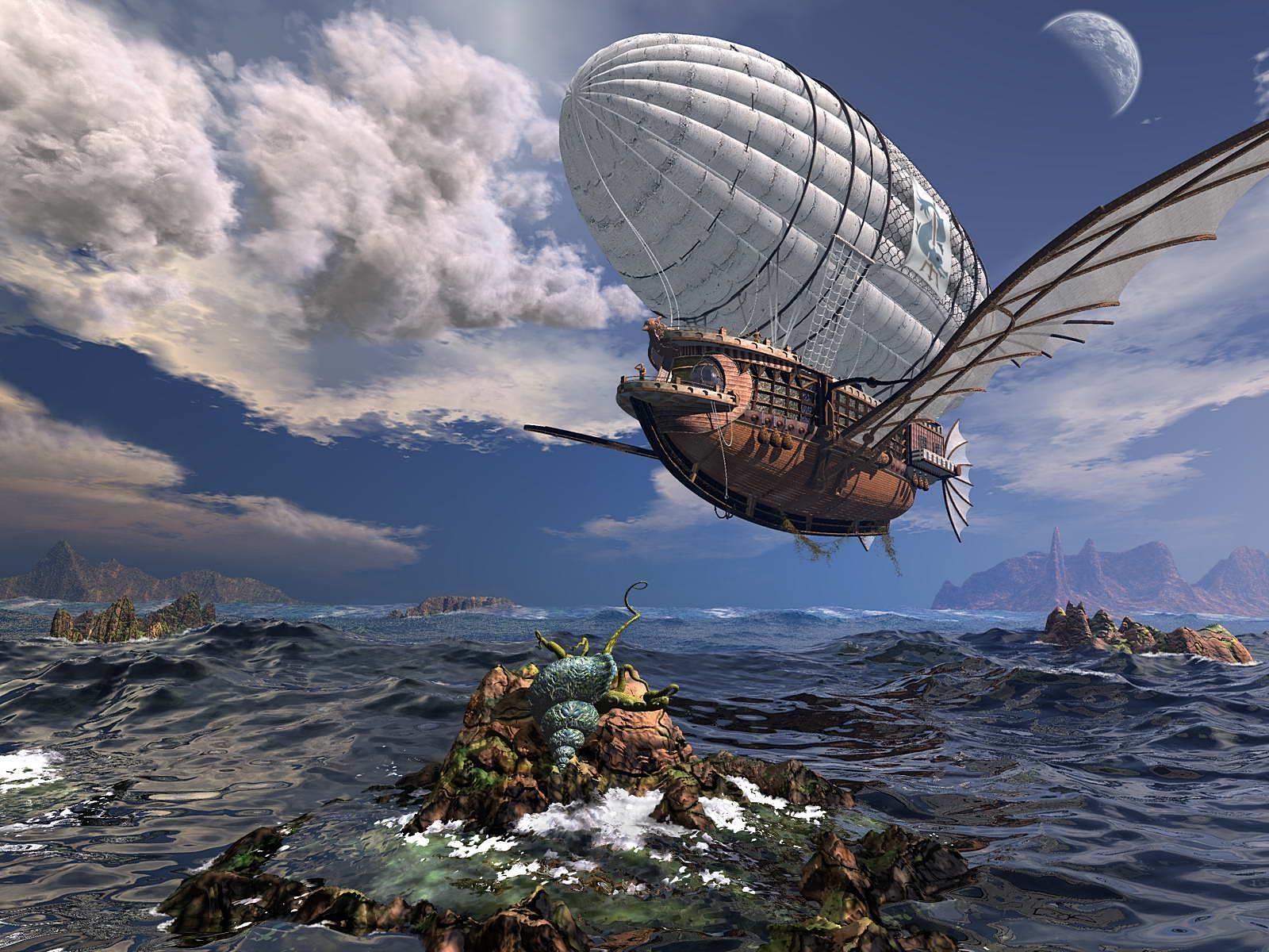 Steampunk Airship Wallpaper Free Steampunk Airship Background