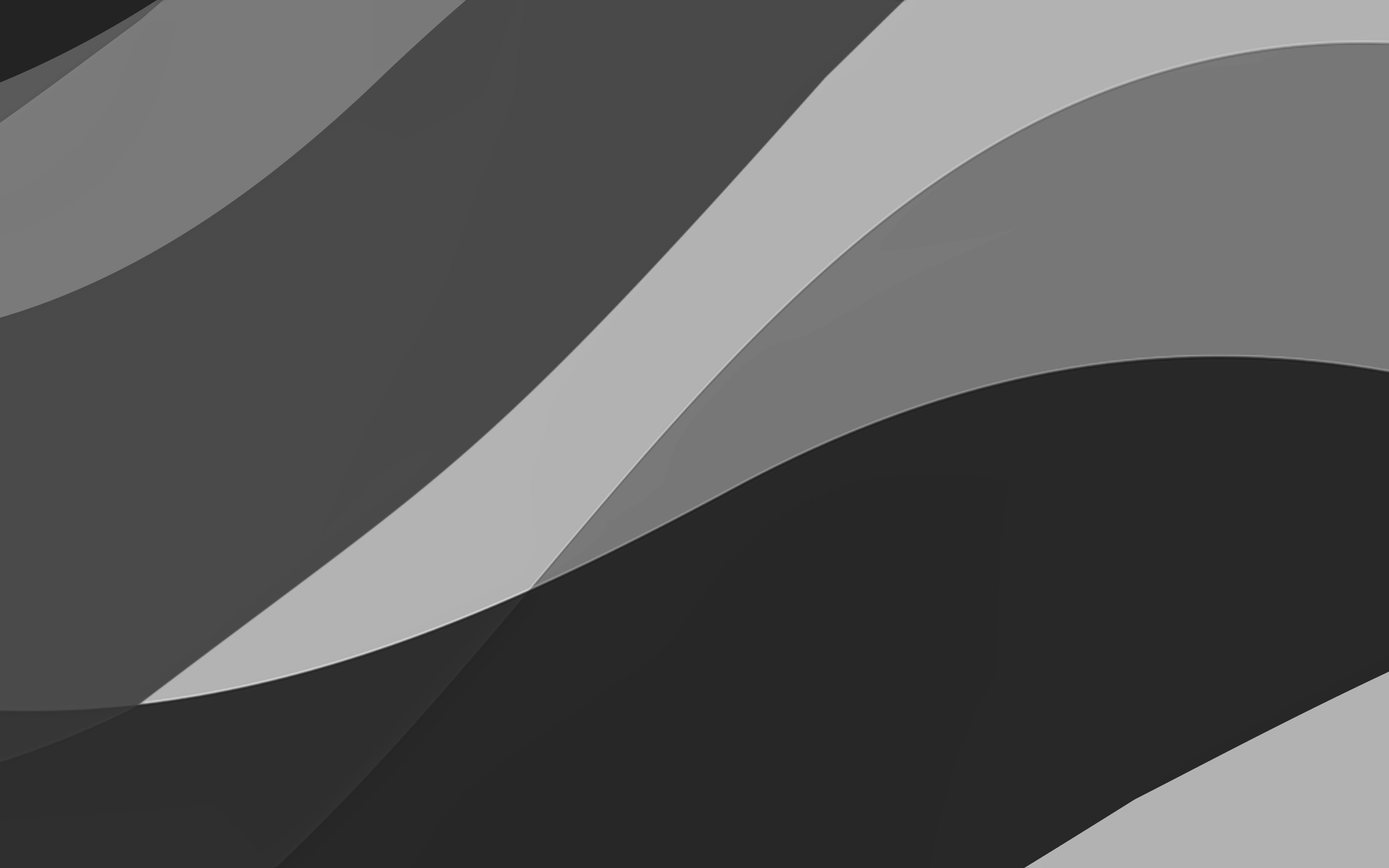 Download wallpaper black abstract waves, 4k, minimal, black wavy background, material design, abstract waves, black background, creative, waves patterns for desktop with resolution 3840x2400. High Quality HD picture wallpaper