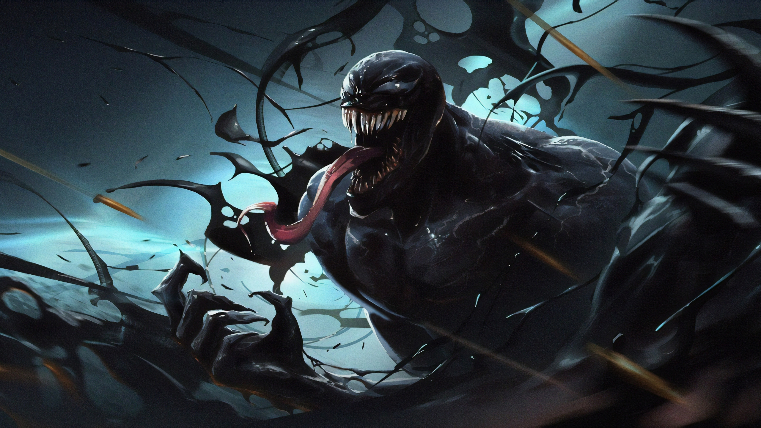 Download 2560x1440 wallpaper venom, dark, villain, fan art, artwork, dual wide, widescreen 16:9, widescreen, 2560x1440 HD image, background, 15271