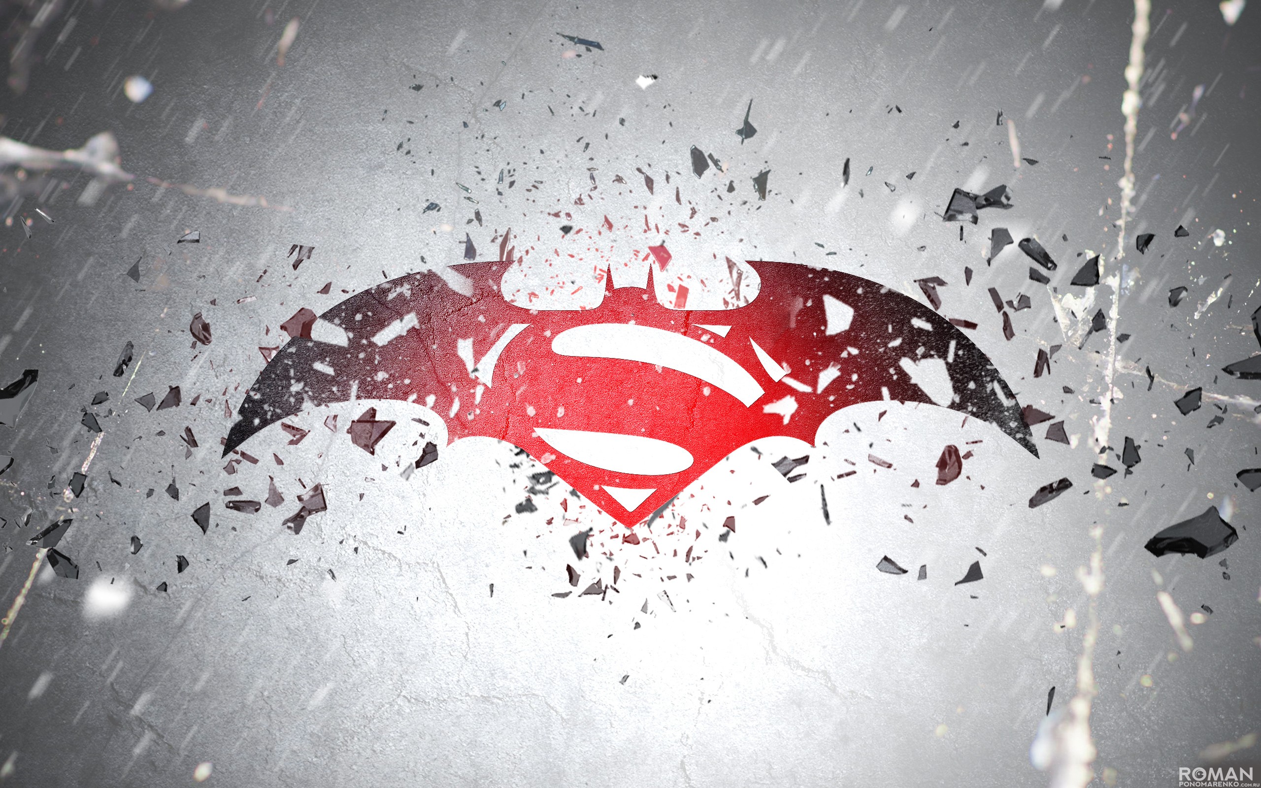 Wallpaper, monochrome, red, snow, artwork, movies, circle, DC Comics, Batman v Superman Dawn of Justice, weather, computer wallpaper 2560x1600