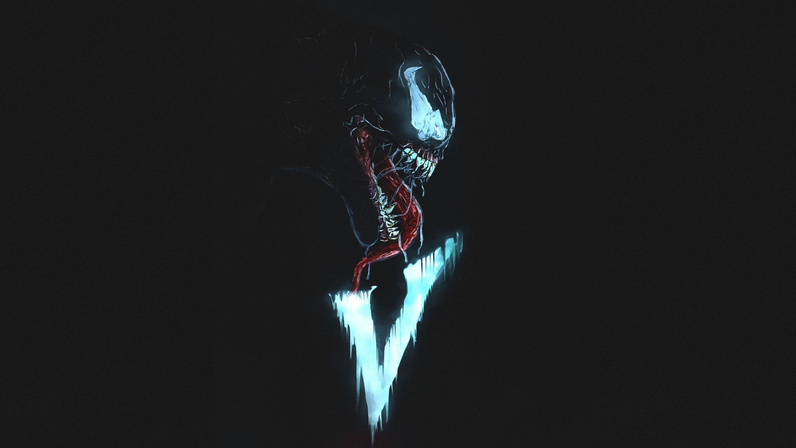 Download 2560x1440 wallpaper venom, villain, minimal, artwork, dual wide, widescreen 16:9, widescreen, 2560x1440 HD image, background, 10045