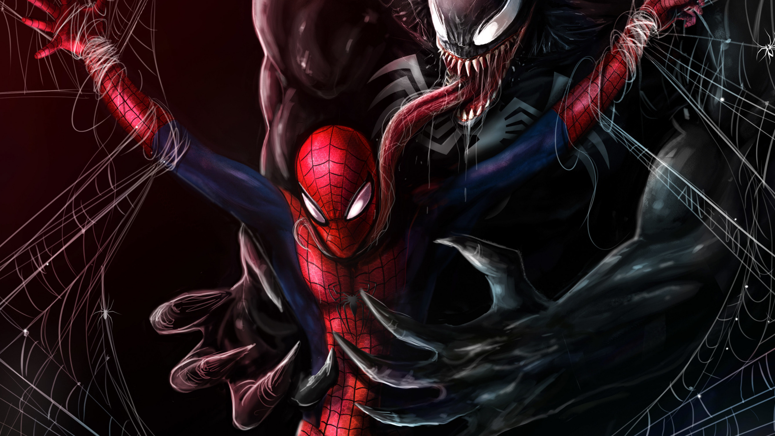 Download wallpaper Art, Fiction, Marvel, Venom, Venom, Spider Man, Symbiote, section fantasy in resolution 2560x1440