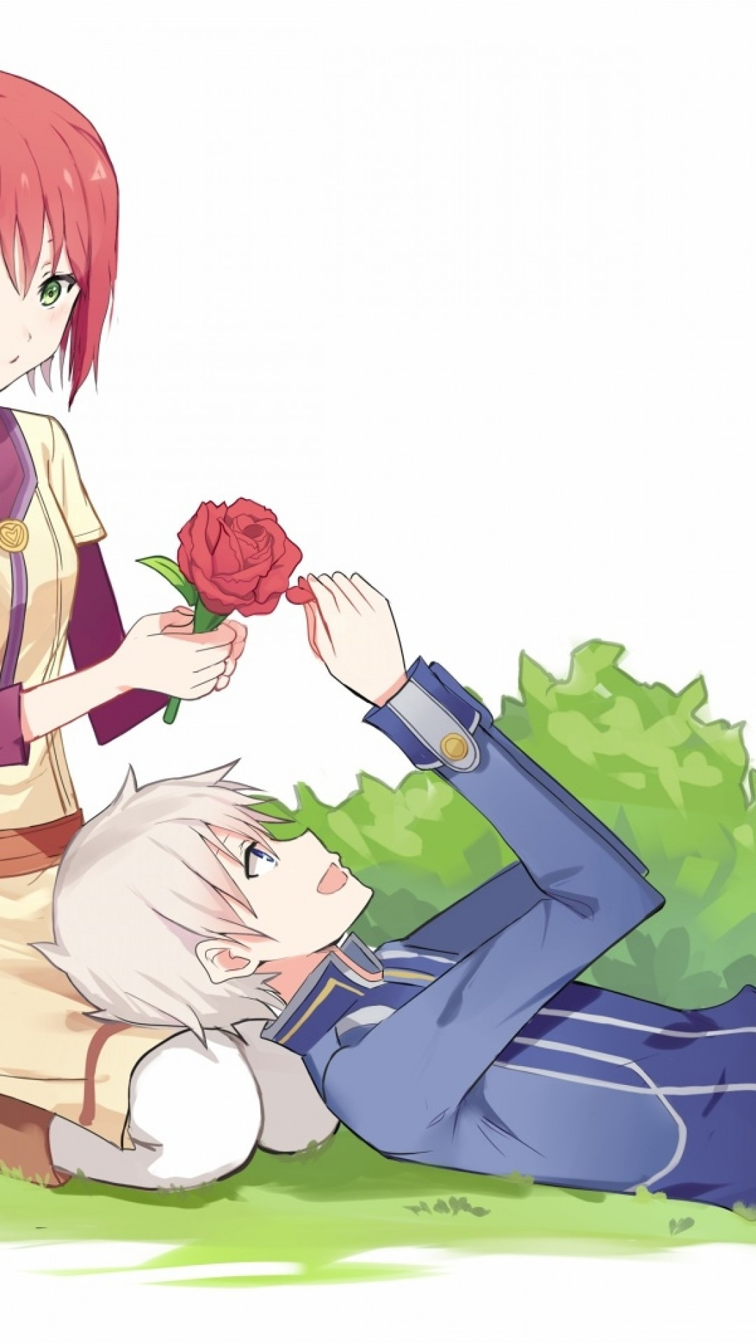 Download 1080x1920 Akagami No Shirayuki Hime, Shirayuki, Wistalia Clarines Zen, Couple, Romance, Lap Pillow Wallpaper For IPhone 8, IPhone 7 Plus, IPhone 6+, Sony Xperia Z, HTC One