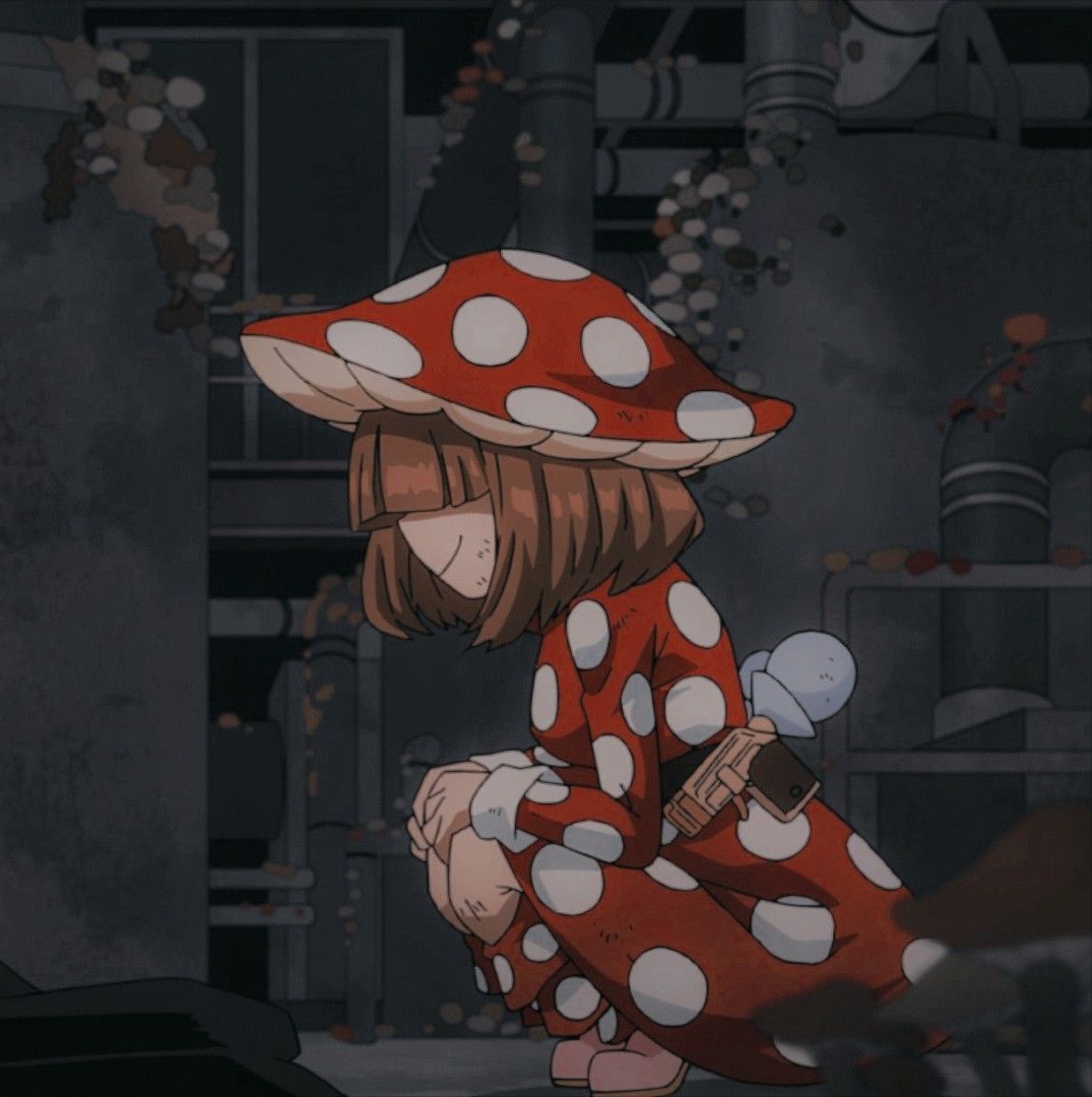 Anime Girl with Mushroom · Creative Fabrica