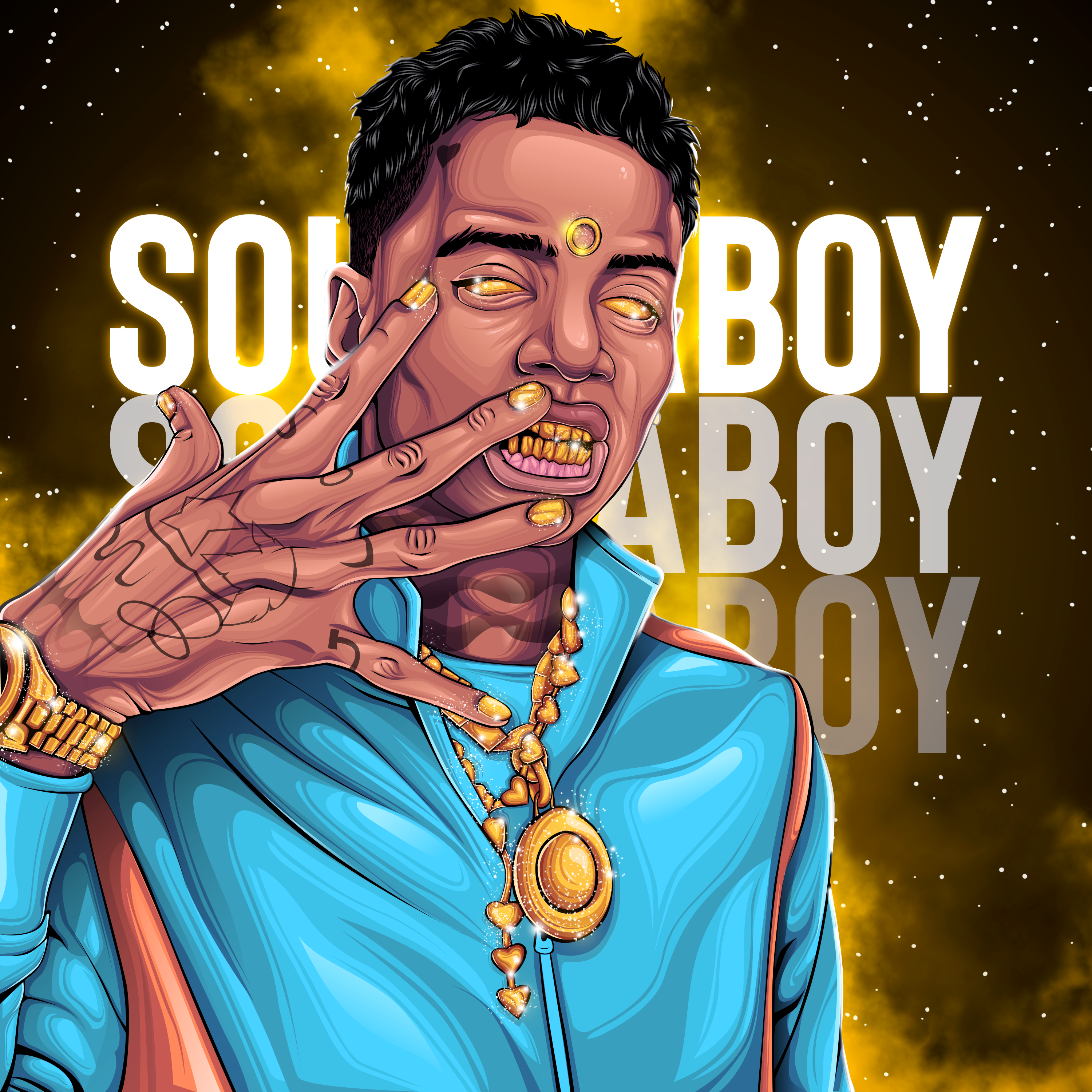 Soulja boy fan art by Sandy Arts. Rapper art, Hip hop art, Boondocks drawings