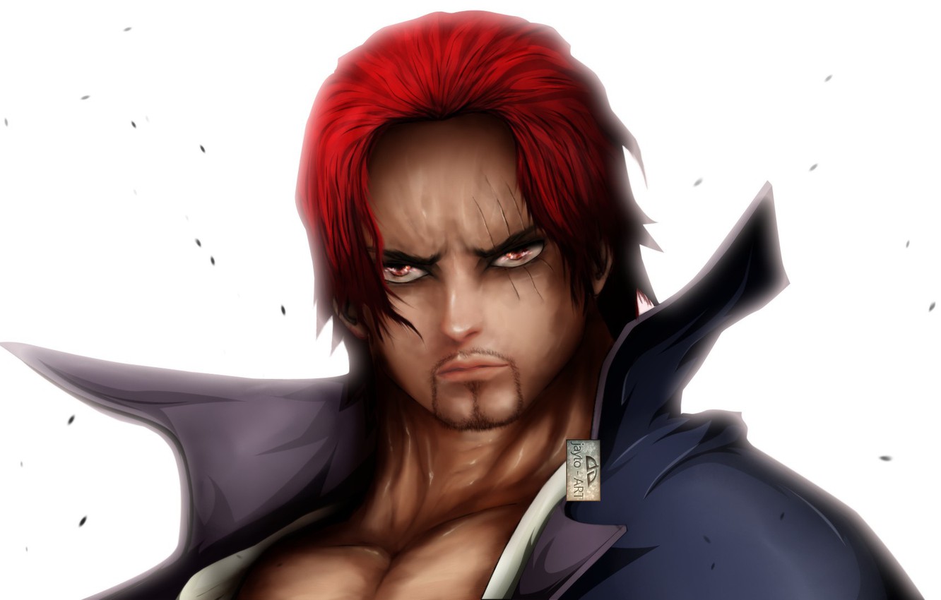 Wallpaper red, game, One Piece, red hair, pirate, hat, anime, man, redhead, captain, asian, Shanks, manga, japanese, oriental, asiatic image for desktop, section сёнэн