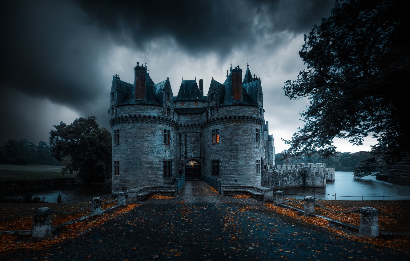 Wallpaper autumn, castle, France, Missillac image for desktop, section пейзажи