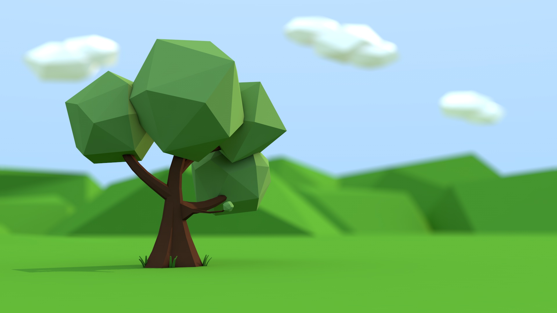 low poly, Trees, Clouds Wallpaper HD / Desktop and Mobile Background