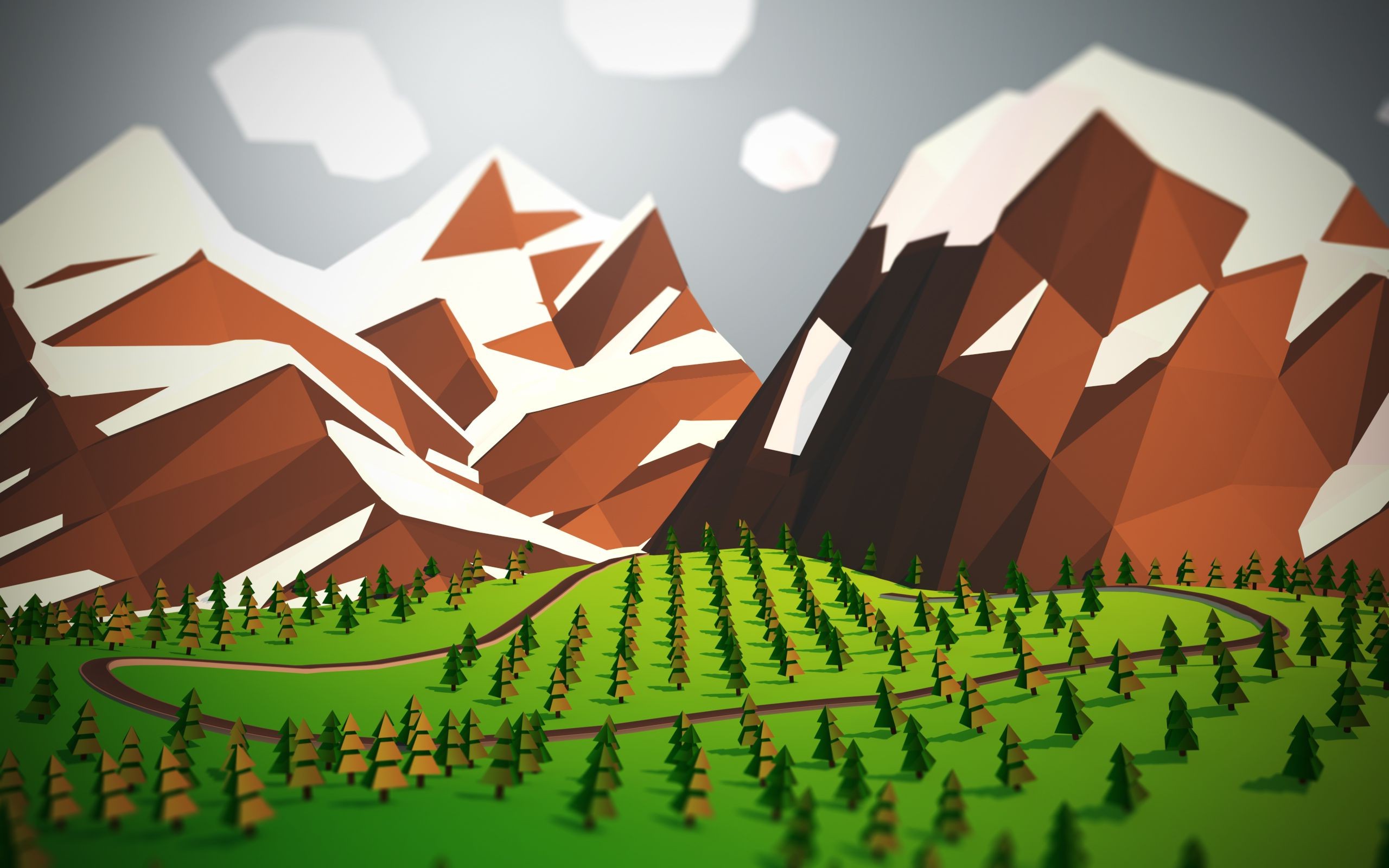 low Poly, Trees, Mountain, Landscape Wallpaper HD / Desktop and Mobile Background