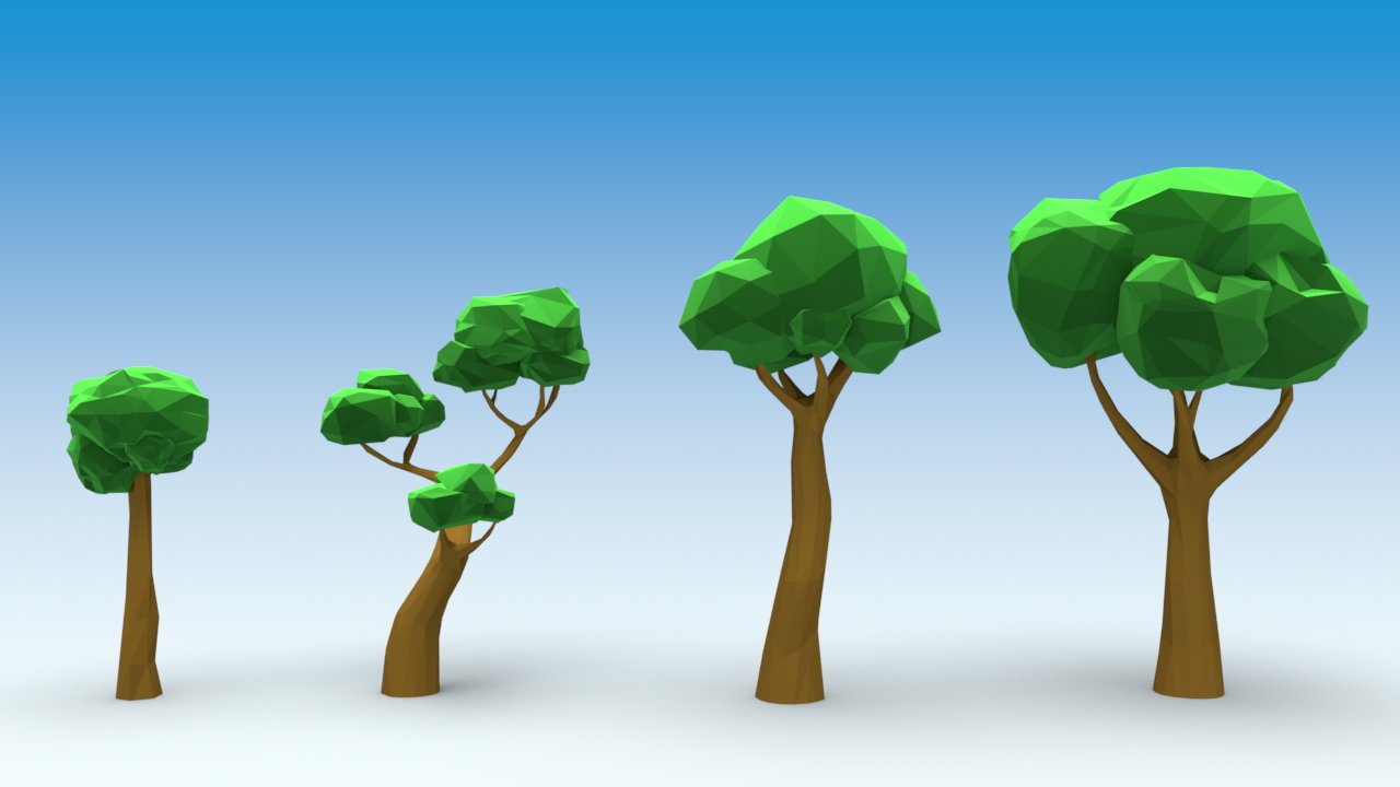 Low Poly Trees 3D Model