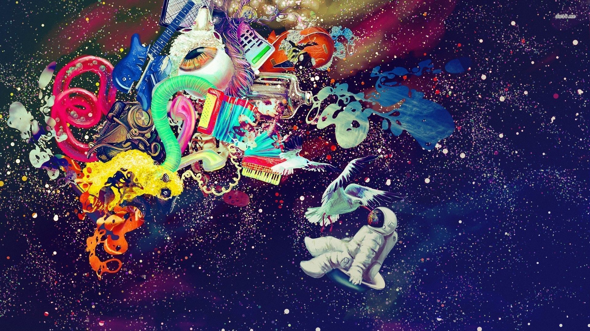 Rainbow Astronaut Wallpaper about space