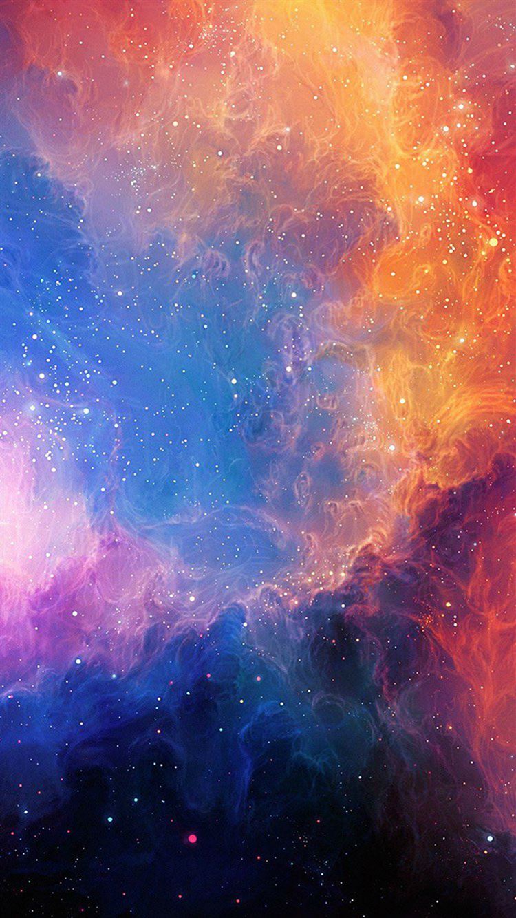 Space Aurora Art Star Illust Rainbow iPhone 8 Wallpaper Free Download