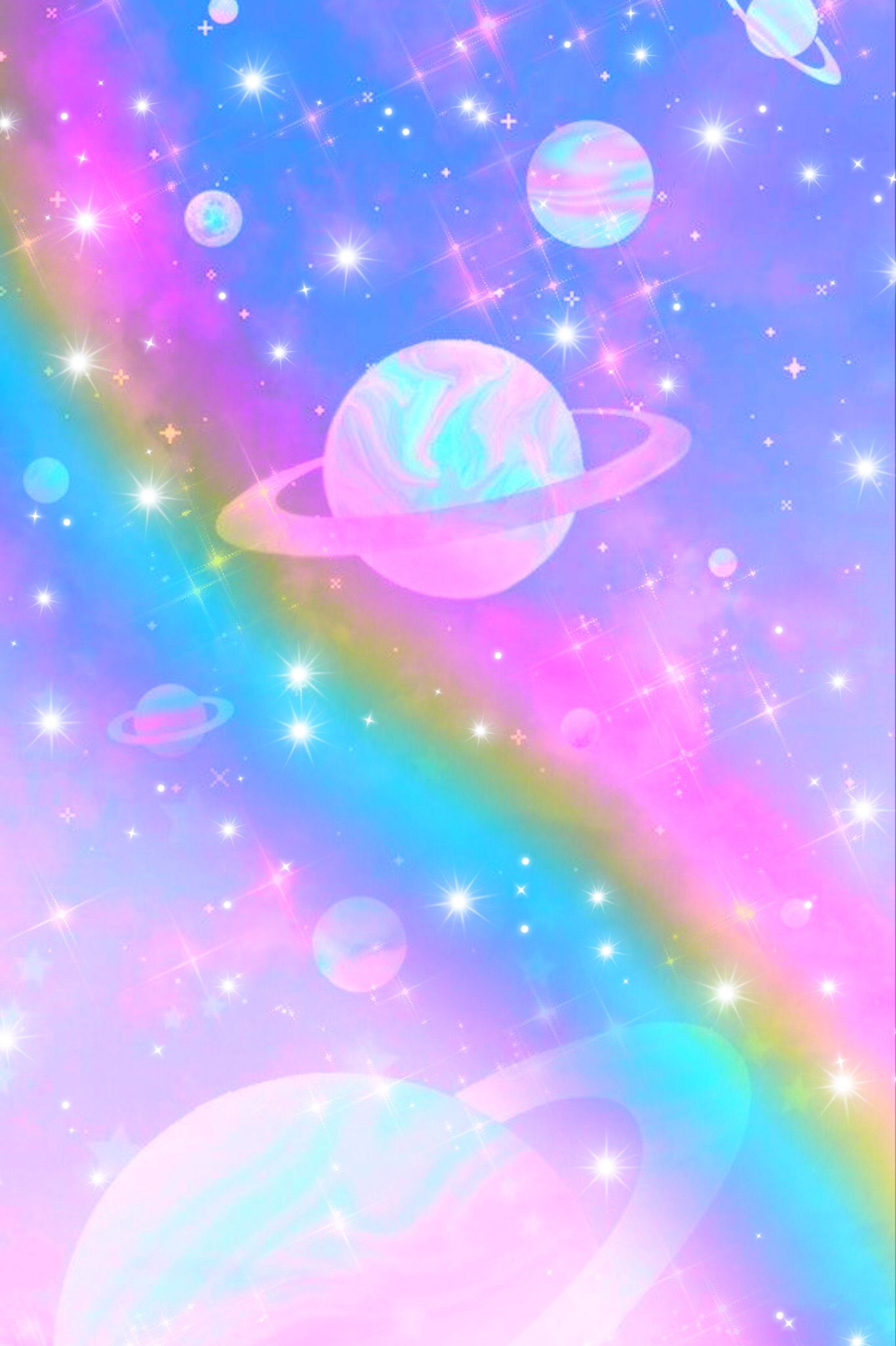 glitter #sparkle #galaxy #space #sky #stars #rainbow #milkyway #pastels #kawaii #space #cosmos #cute #g. Cute background, Pretty background, Rainbow background