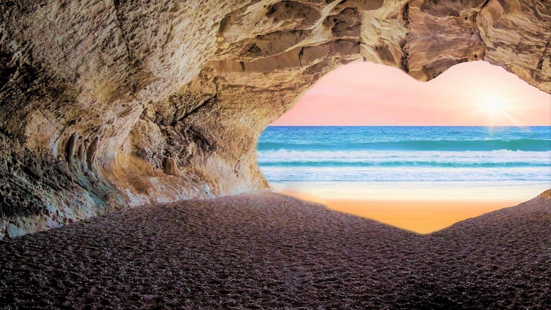 Beach Cave HD Wallpaper