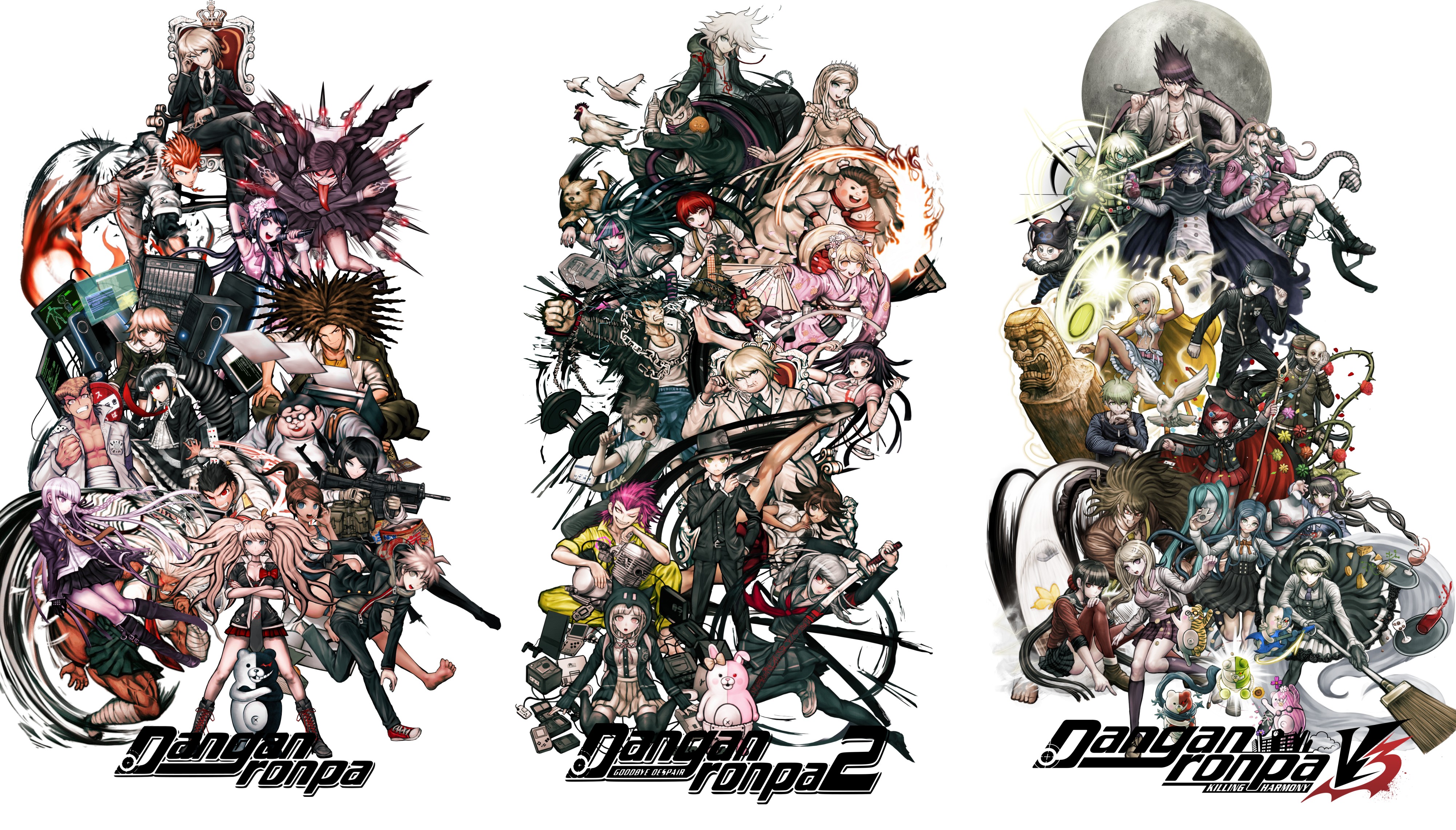 Here you have a wallpaper with all the main game characters.: danganronpa