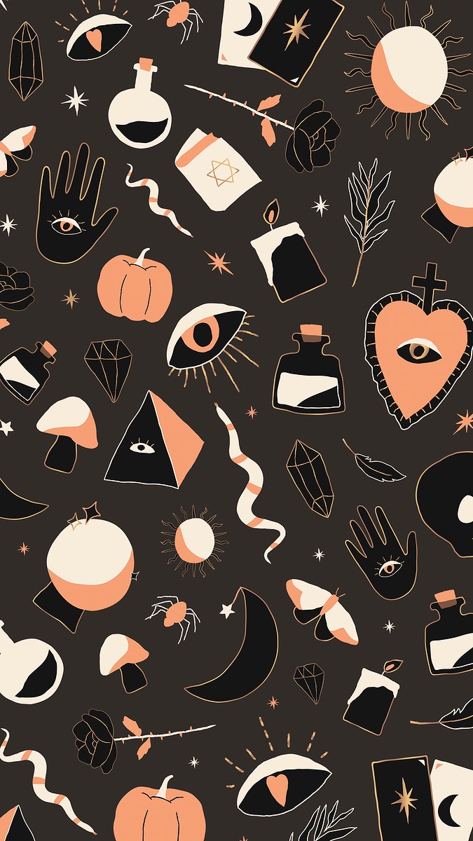 Bohemian Witchcraft doodle psd Halloween