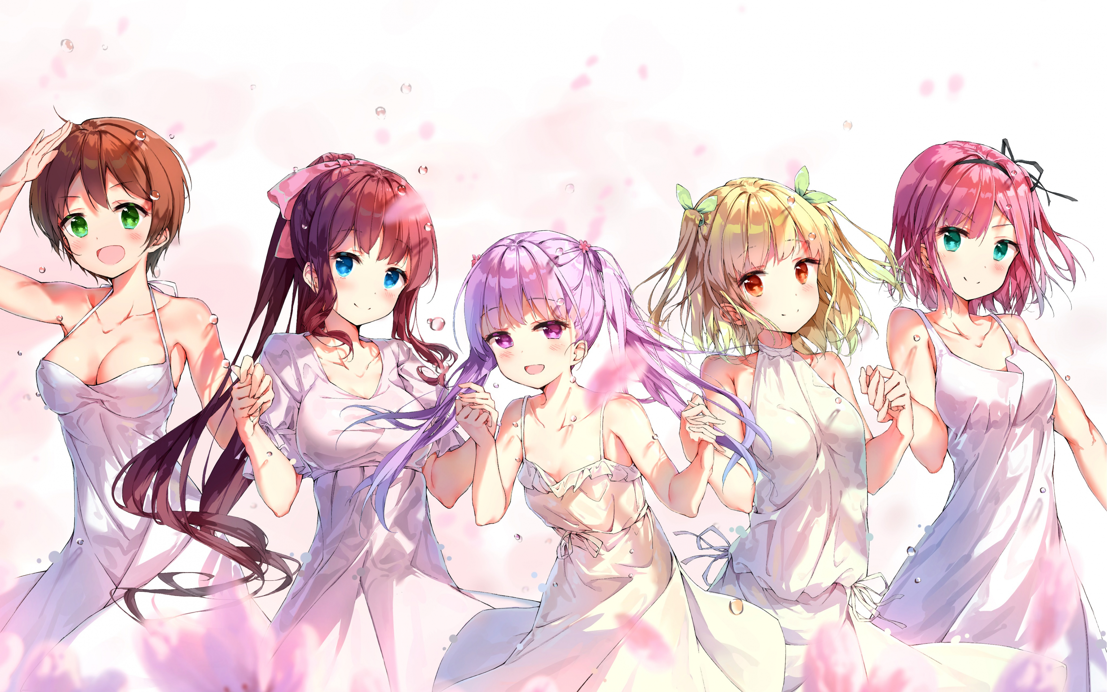 Desktop Wallpaper Aoba Suzukaze, Hajime Shinoda, Hifumi Takimoto, Momiji Mochizuki, Yun Iijima, Anime Girls, Fun, 4k, HD Image, Picture, Background, 374d14