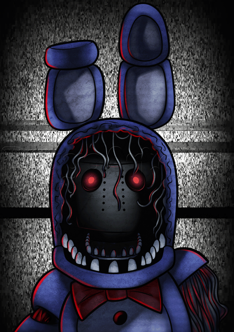 Withered Bonnie, Step by Step, Video Game Characters, Pop Culture, FREE Online Drawing Tutorial, Added by Dawn, Febru. Fnaf, Fnaf art, Fnaf wallpaper