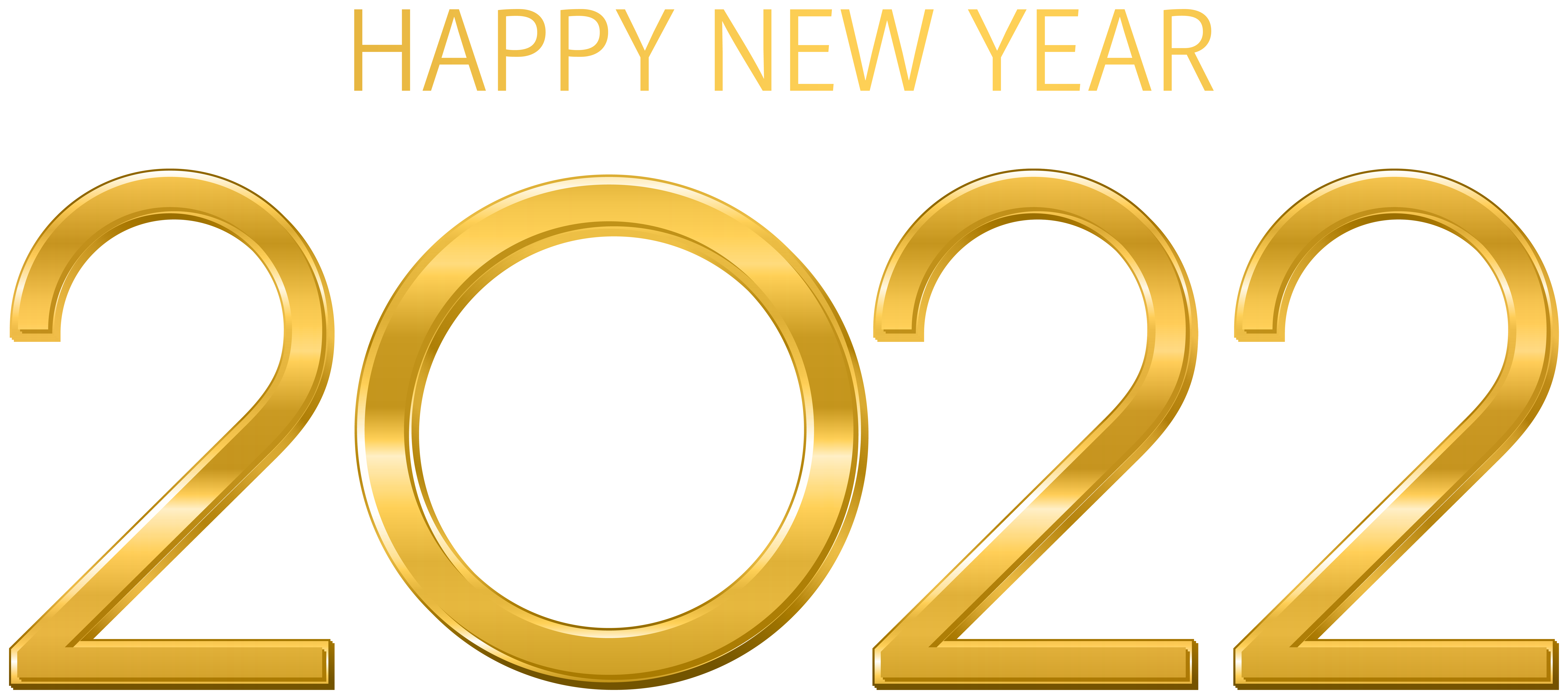 2022 Gold Happy New Year Transparent Clipart​