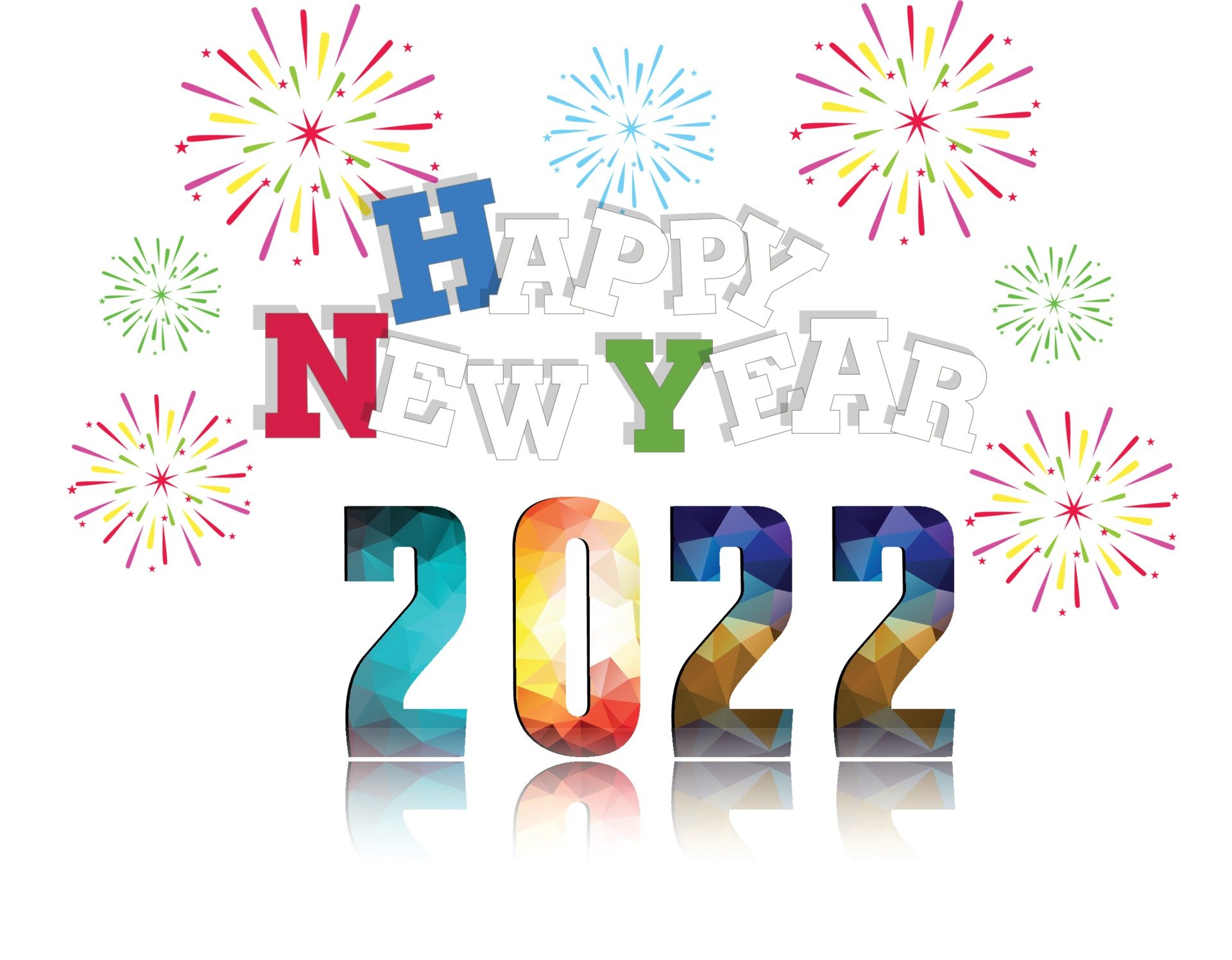 Happy New Year 2022 with fireworks backgrounds 3292013 Vector Art at Vecteezy