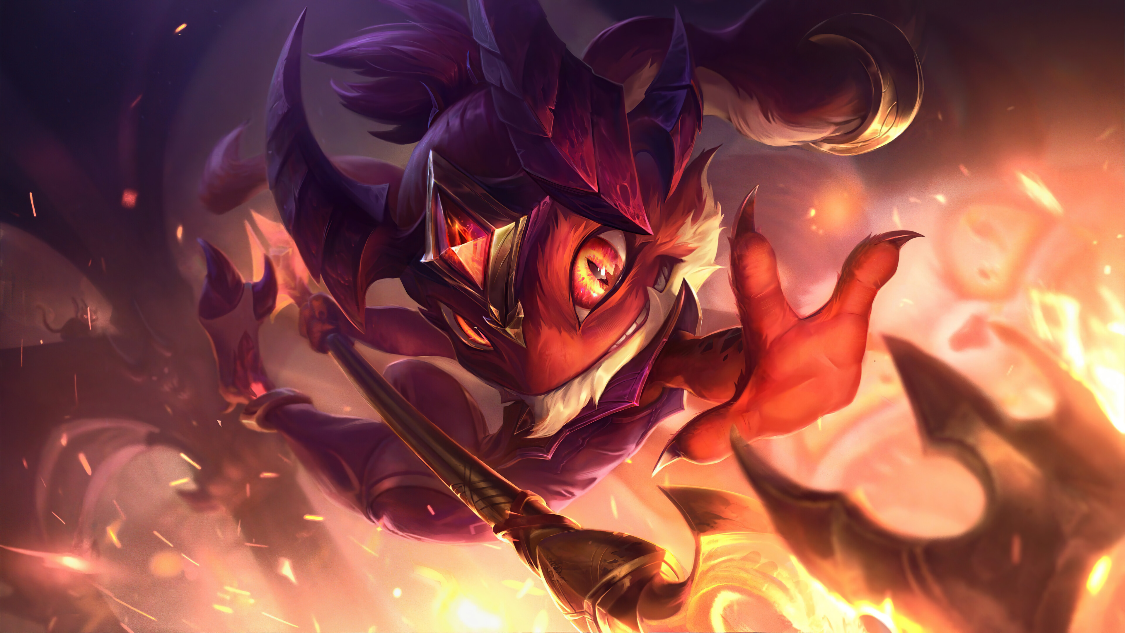 Wallpaper, Devil, Fizz League of Legends, fish, Halloween, League of Legends, Riot Games, Mid League Of Legends, fire 3840x2160ец
