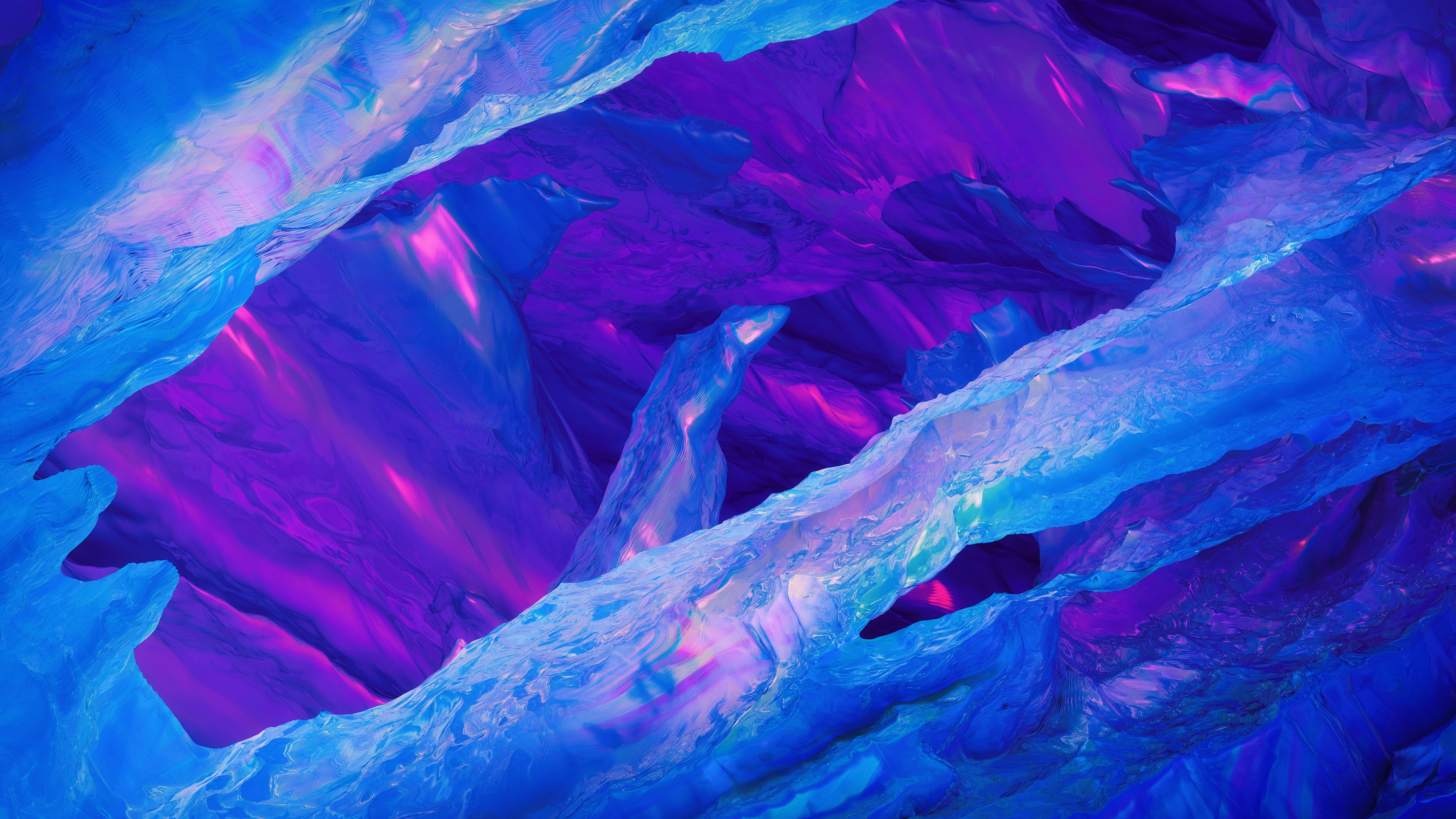4K, abstract, purple, crystal, ice, blue. Mocah HD Wallpaper