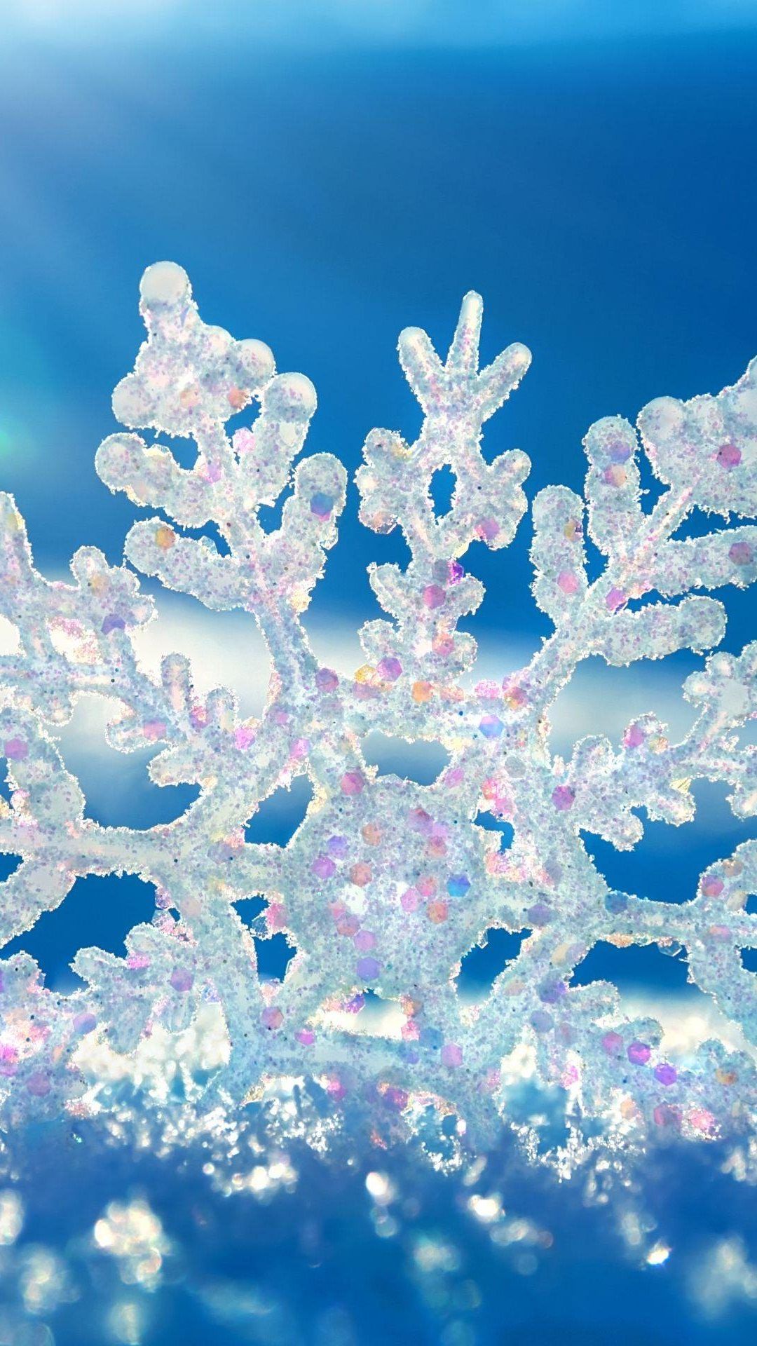 Macro Crystal Snowflake. Android Wallpaper. Winter wallpaper, Snowflake wallpaper, Winter wallpaper hd