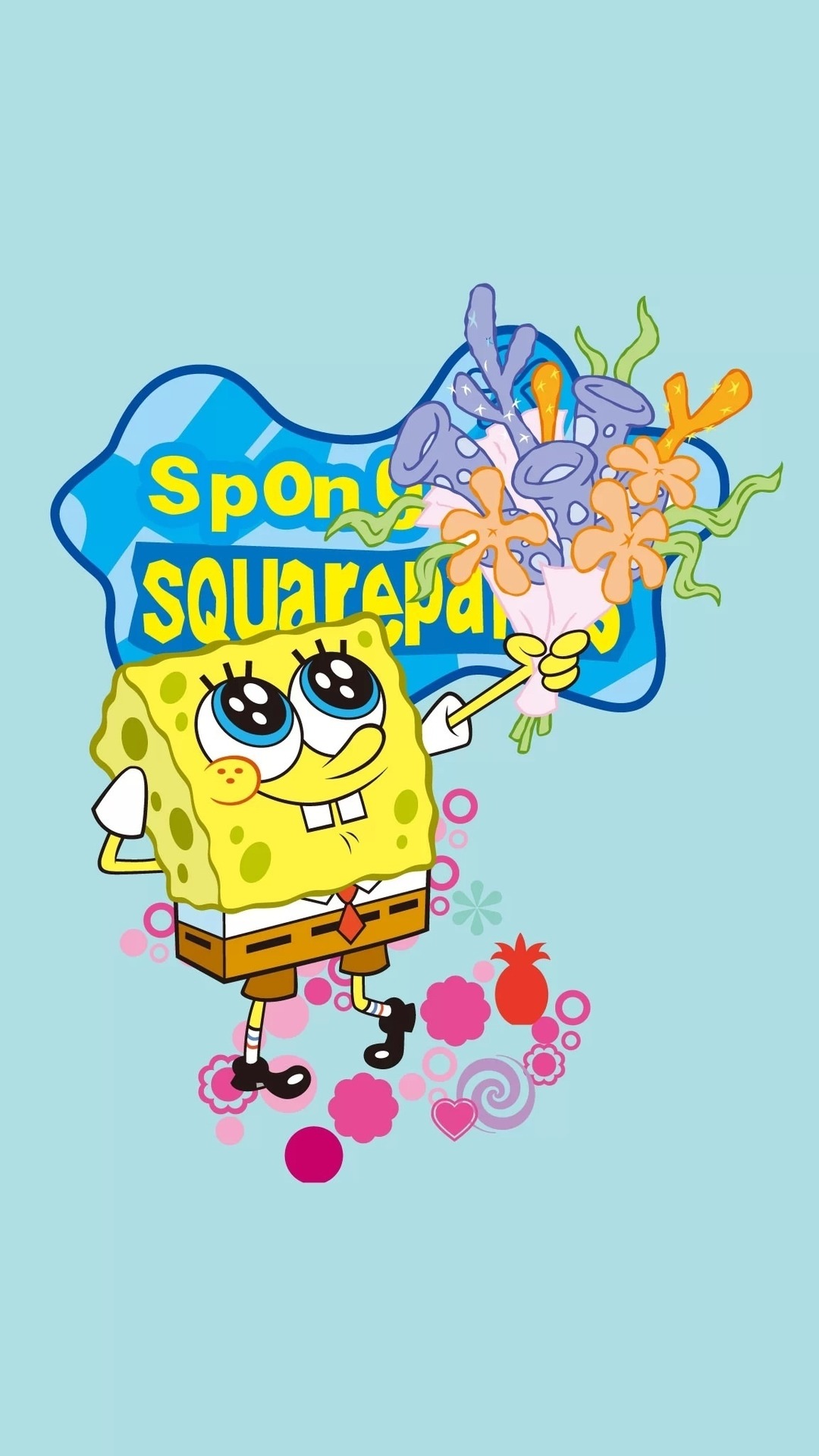 Spongebob на андроид. Губка Боб квадратные штаны обои на телефон. Spongebob Flower. Губка Боб квадратные штаны цветы. Spongebob Android