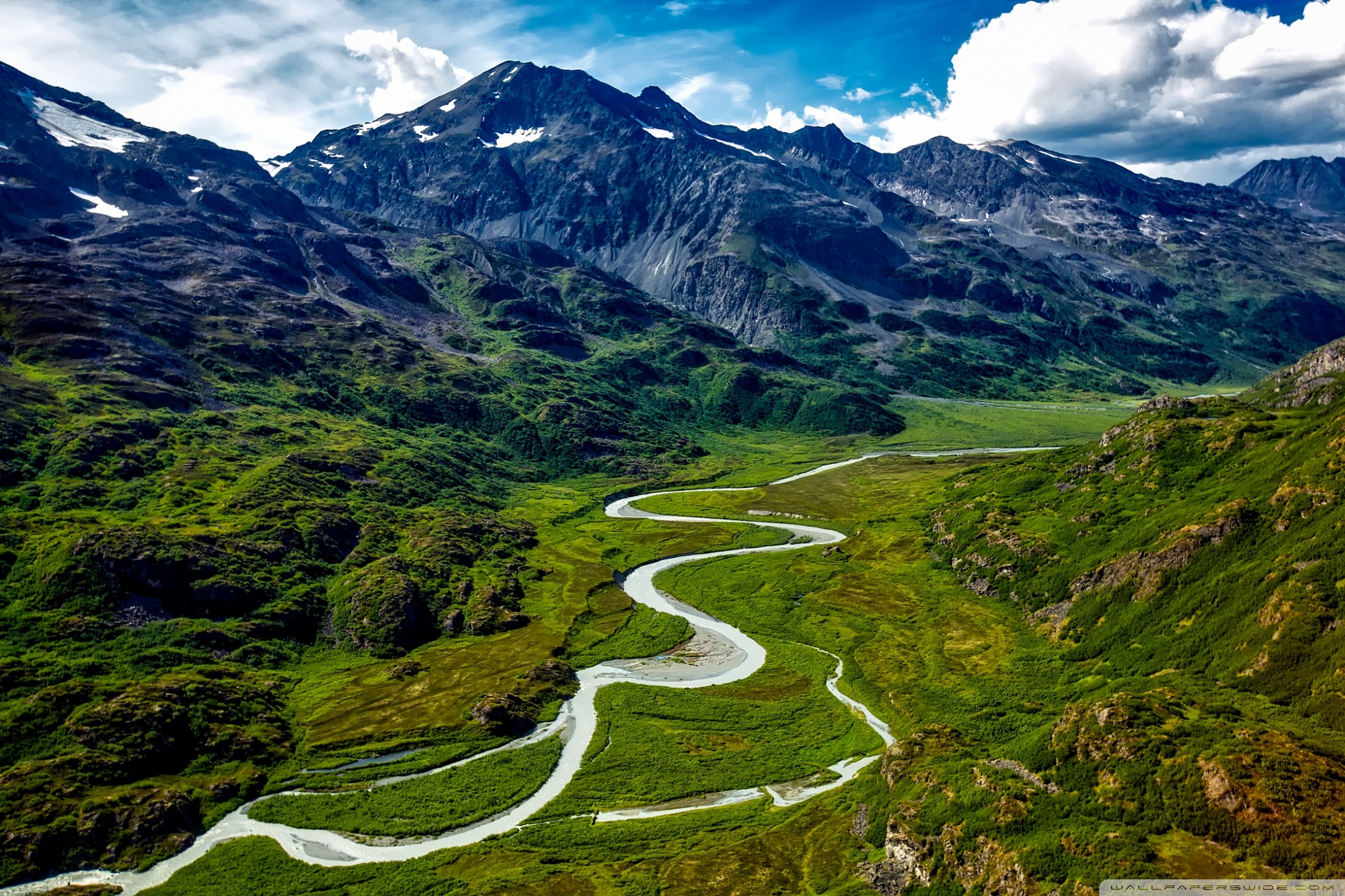 Alaska Mountains and Rivers Aerial View Ultra HD Desktop Background Wallpaper for 4K UHD TV, Widescreen & UltraWide Desktop & Laptop, Tablet