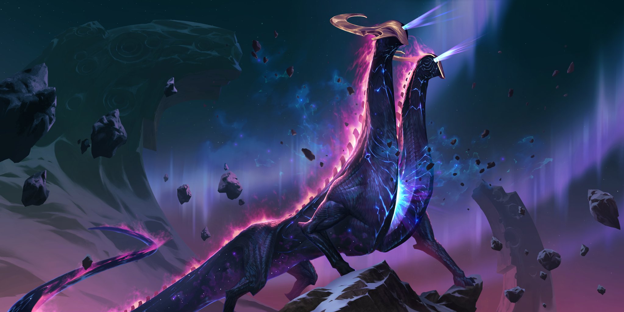 Legends Of Runeterra Neon Creature Aliens Cosmic Horror Wallpaper:2048x1024