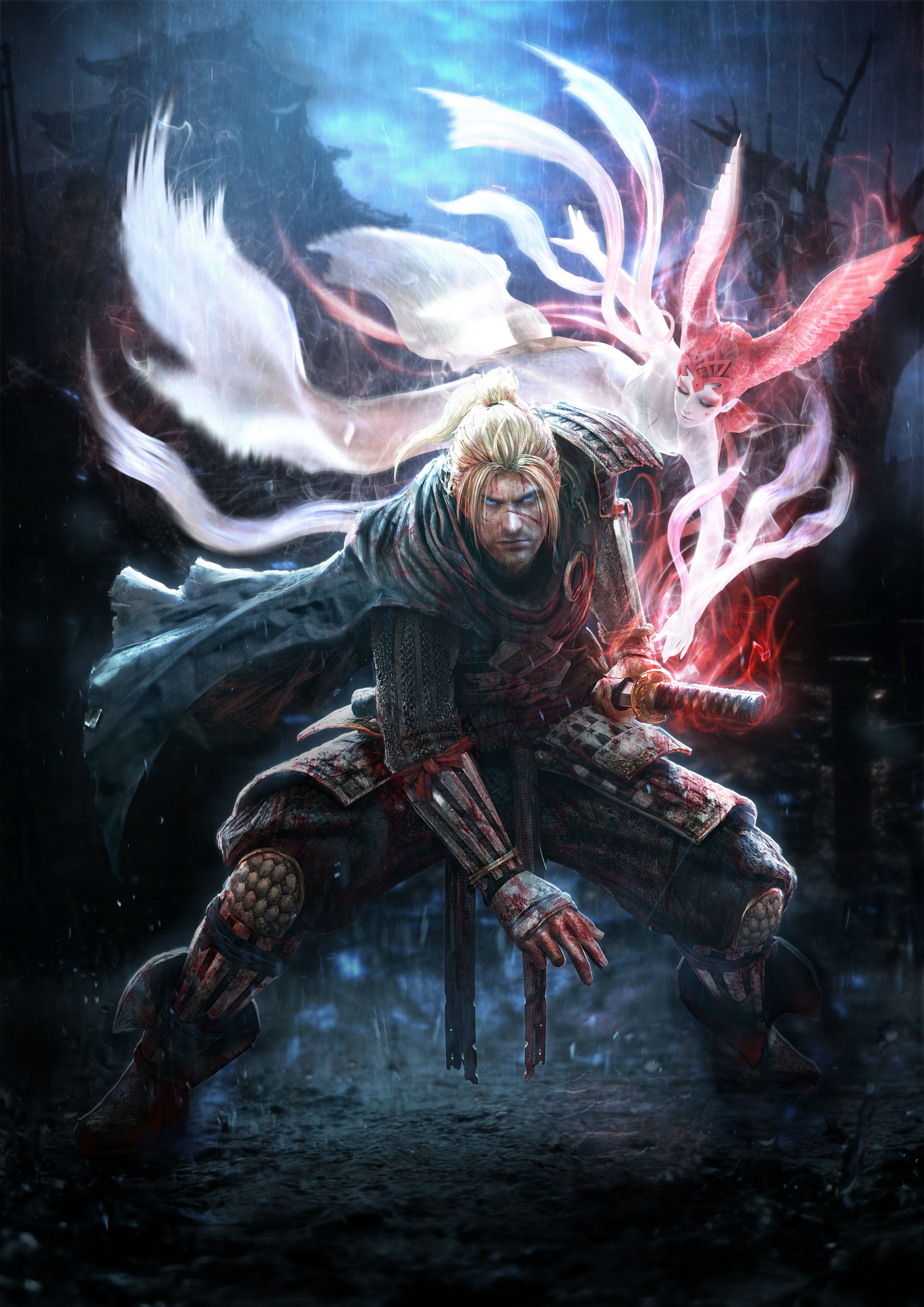 4K, Nioh, Warriors, Rain, Ninja, Japanese, Night. Mocah HD Wallpaper