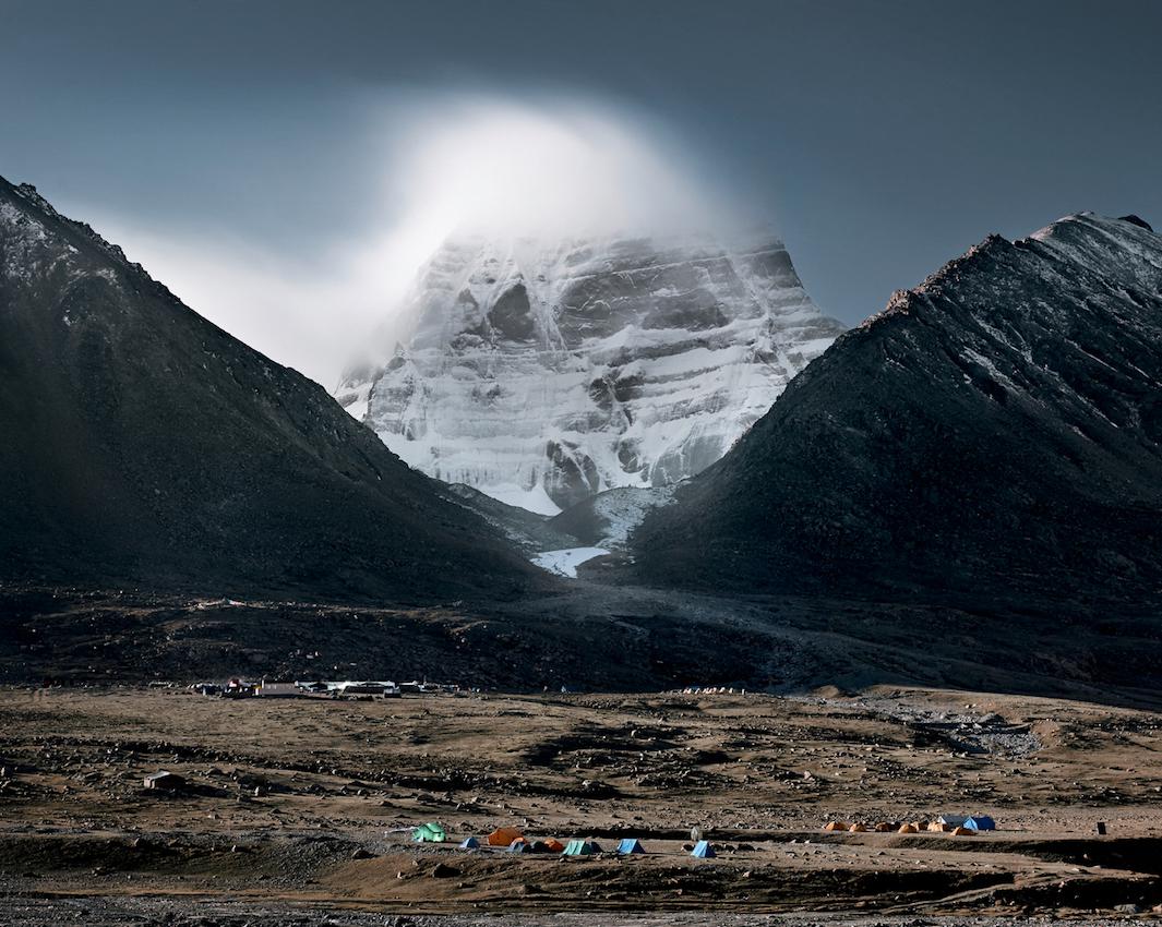 Samuel Zuder photographs pilgrims at Mount Kailash in his book, Face to Faith: Mount Kailash, Tibet