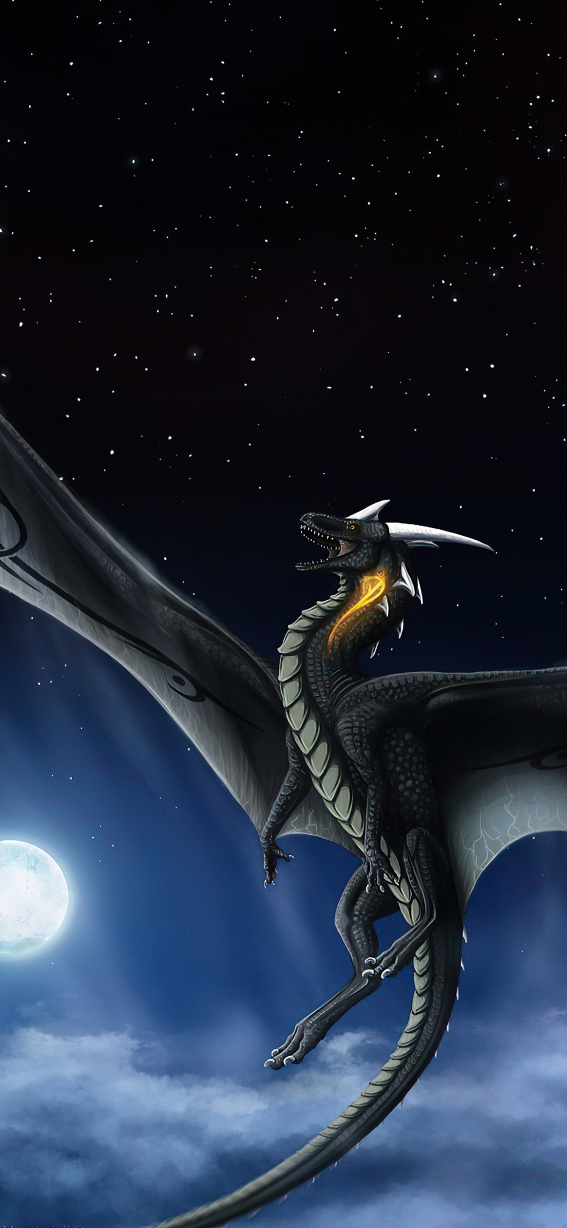 Moon Dragon Night 4k iPhone XS, iPhone iPhone X HD 4k Wallpaper, Image, Background, Photo and Picture